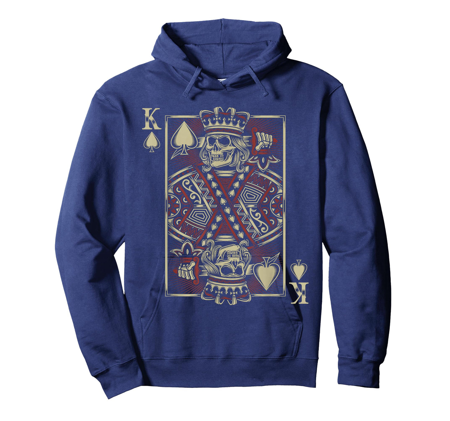 King Of Spades Skull Men Poker Card Game Grunge Biker Cards T-Shirt