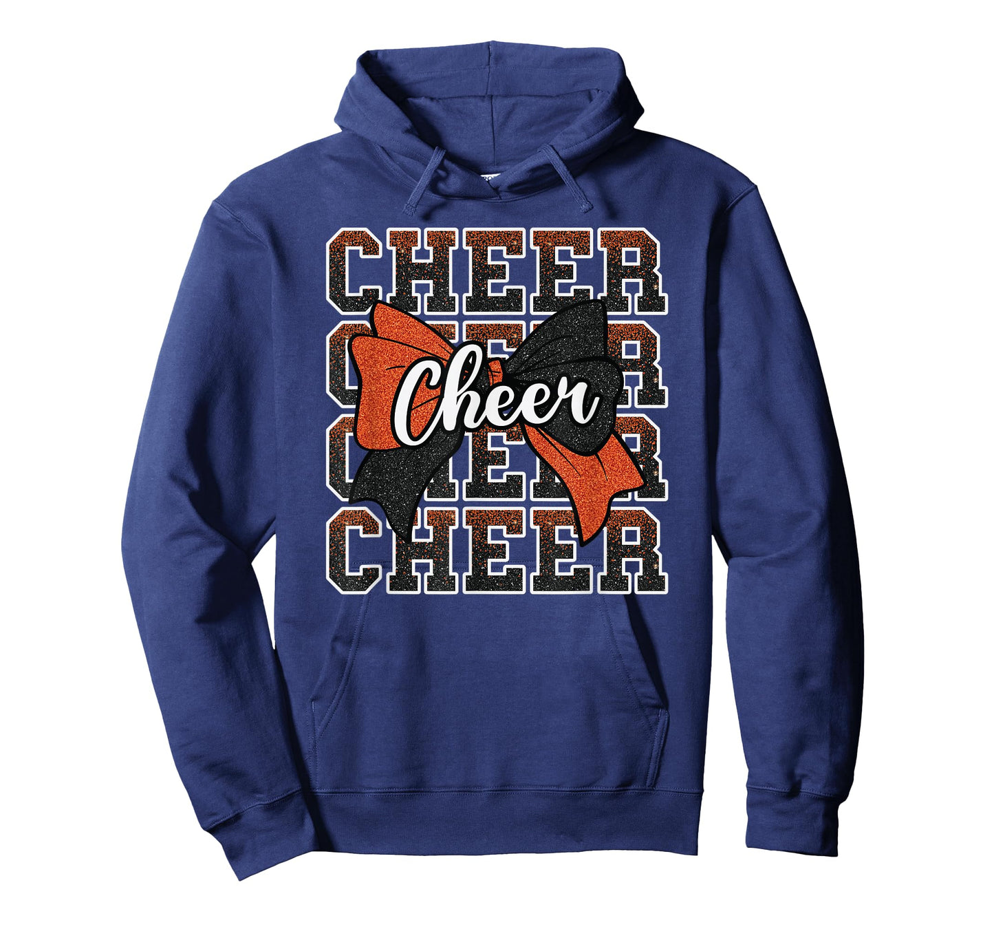Orange Black Bow Cheer Sport Cheerleader Cheerleading Team T-Shirt
