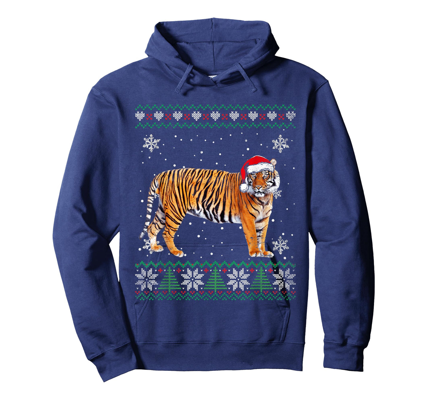 Santa Tiger Ugly Sweater Animals Christmas Pajama T-Shirt