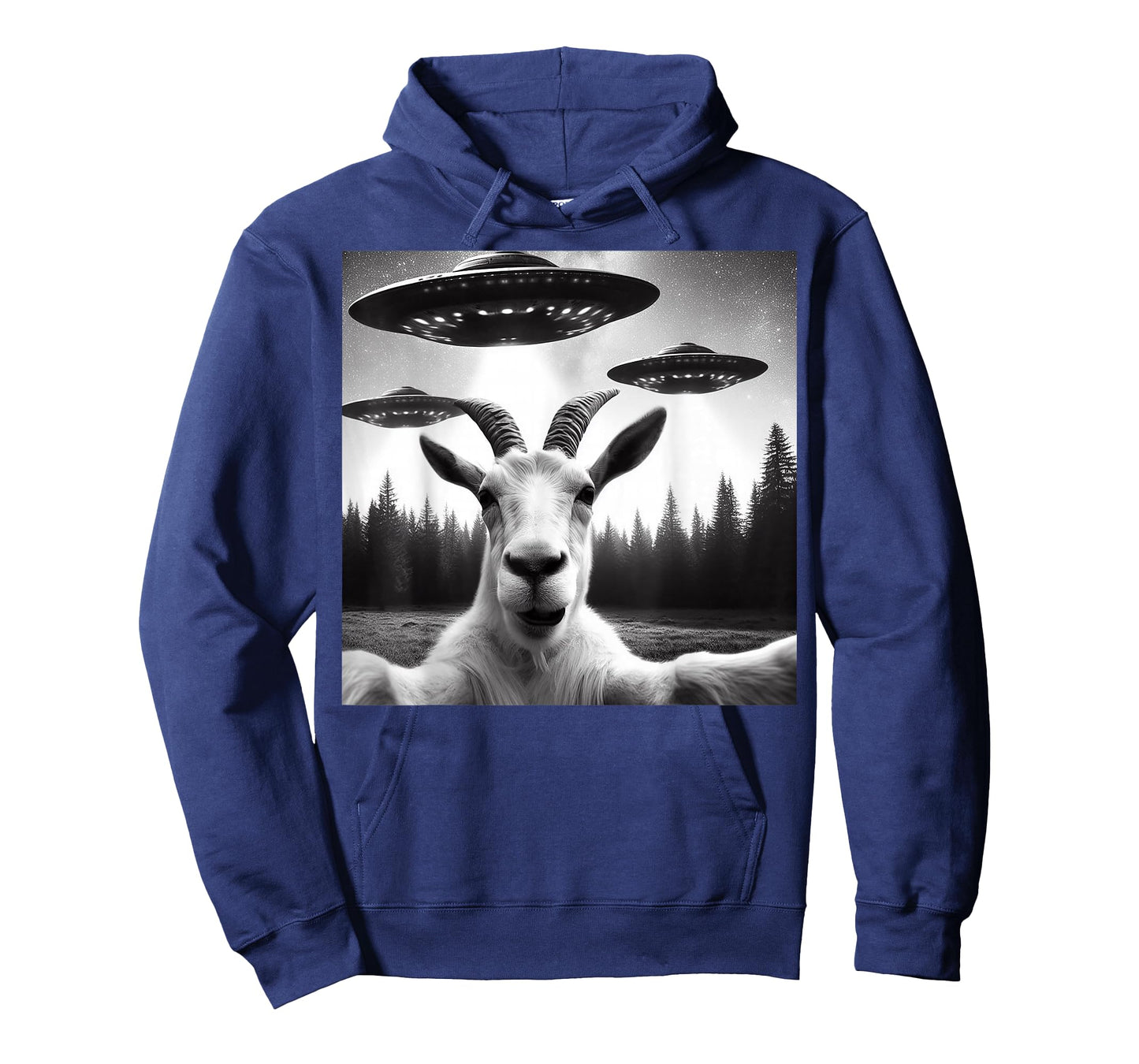 Goat Selfie With Alien UFO Funny Goat Gifts For Men Women T-Shirt