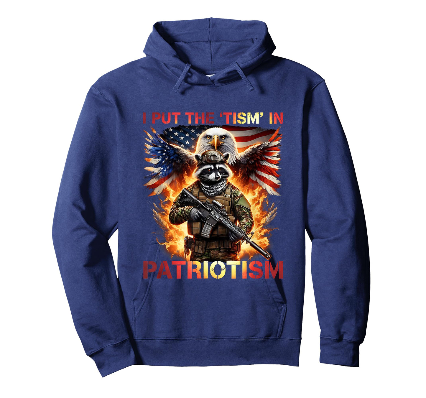 Raccoon USA Flag Put The โTismโ in Patriotism Retro Eagle T-Shirt