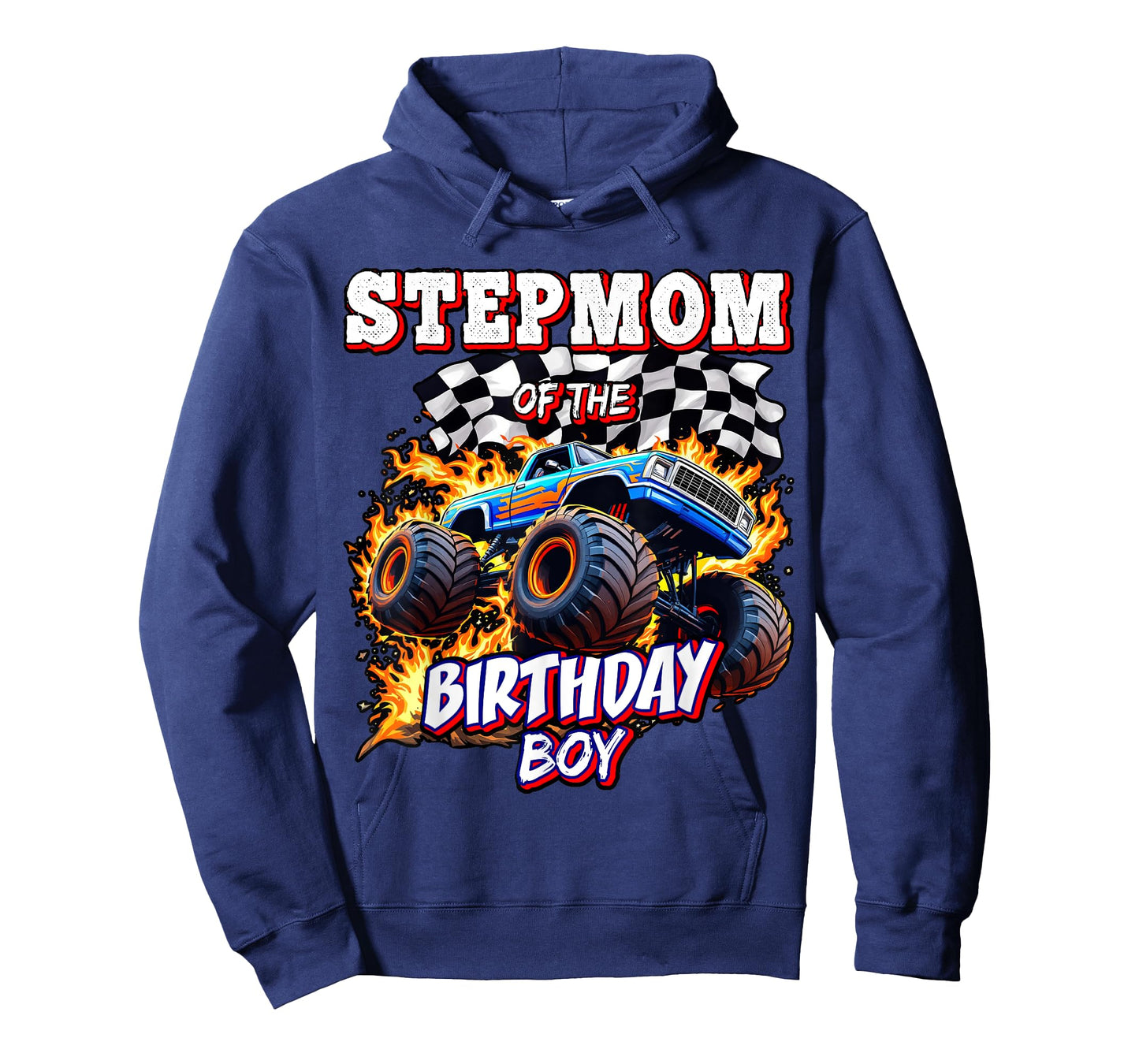 Stepmom of the Birthday Boy Monster Truck Birthday Novelty T-Shirt