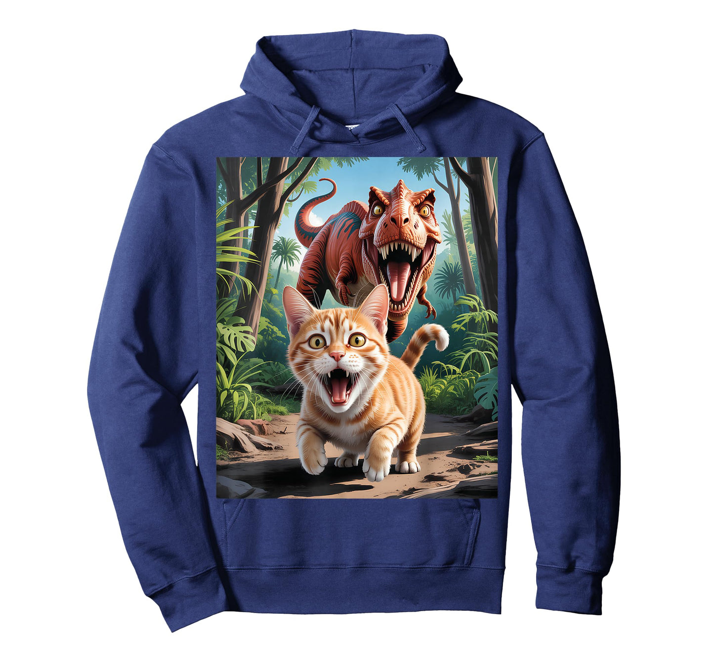 Funny Cat Selfie with Trex Dinosaur T-Shirt