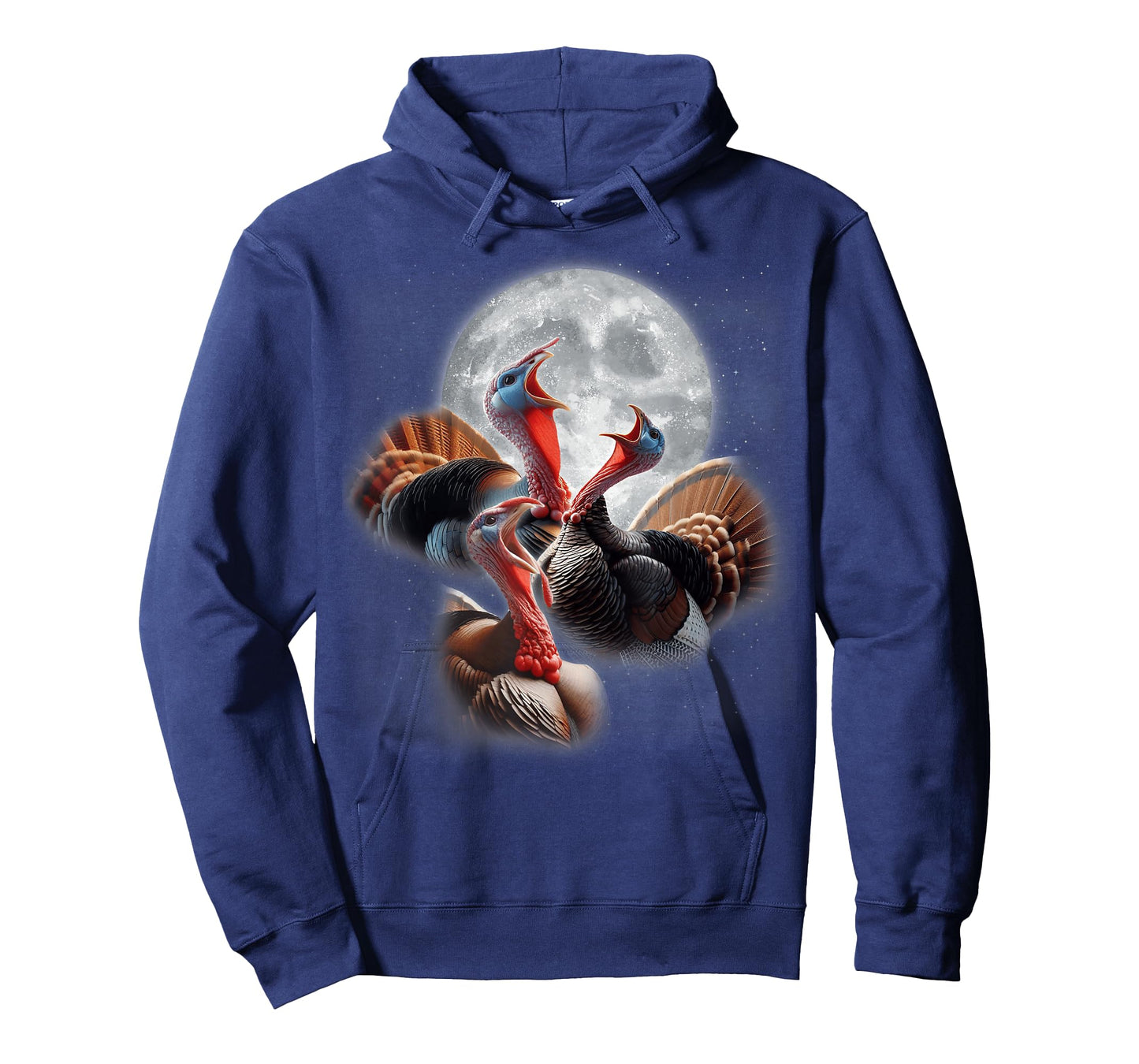 3 Turkeys Howling at The Moon Funny Turkey Hunting Lover T-Shirt