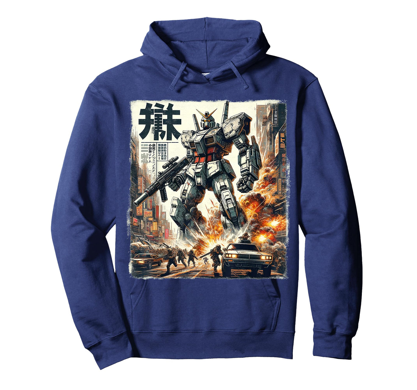 Mech Assault Futuristic Urban Warfare Japanese Battle Art T-Shirt