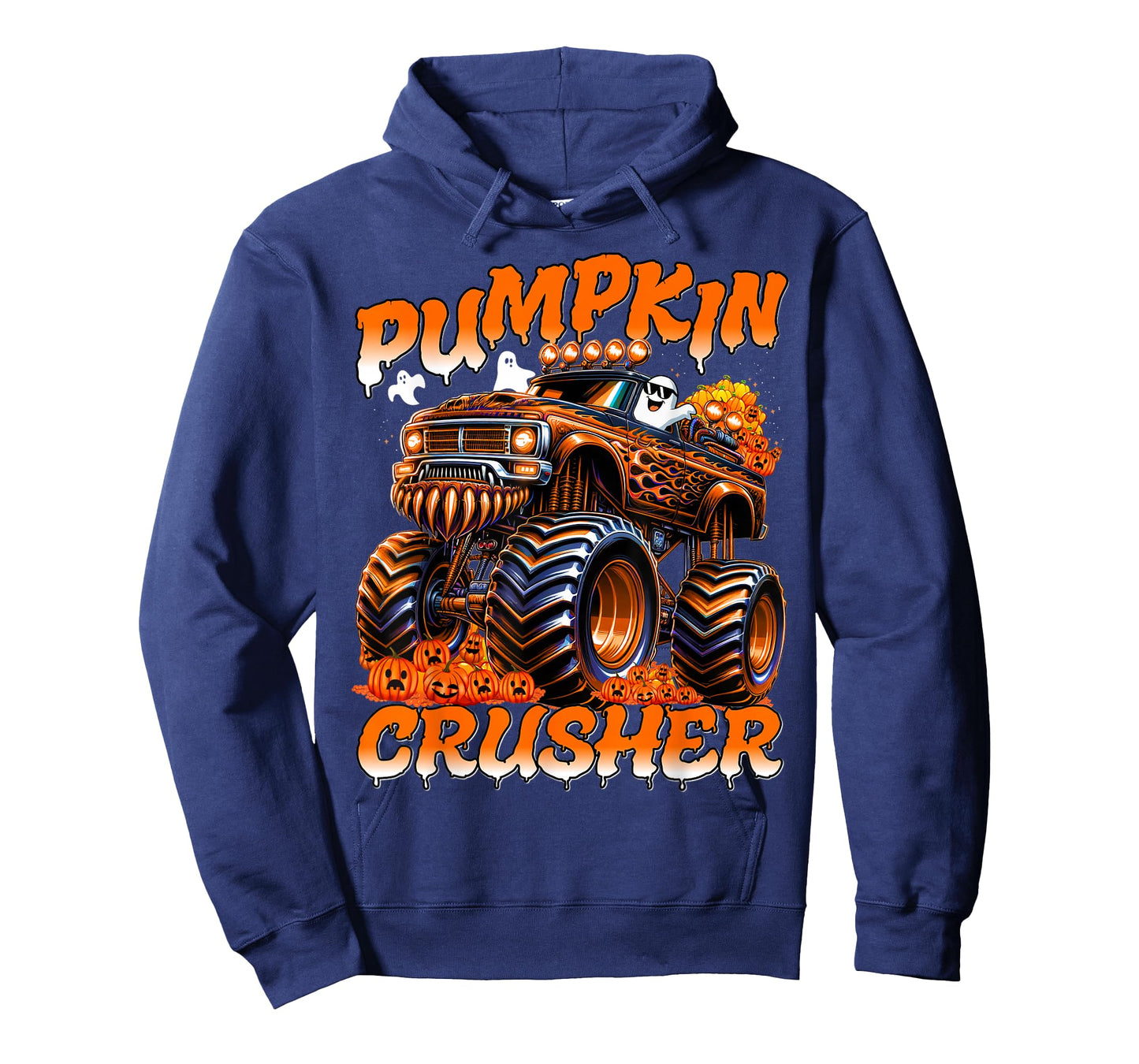 Pumpkin Crusher Monster Truck Ghosts Halloween for Boys T-Shirt