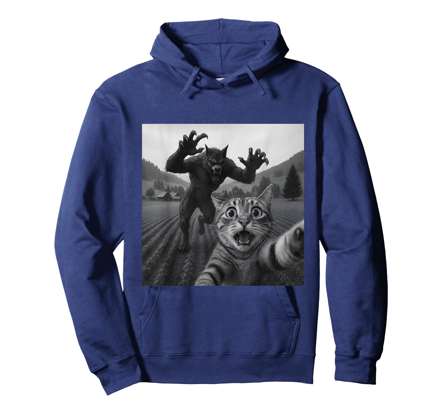 Epic Werewolf and Funny Cat Scary Monster Design T-Shirt
