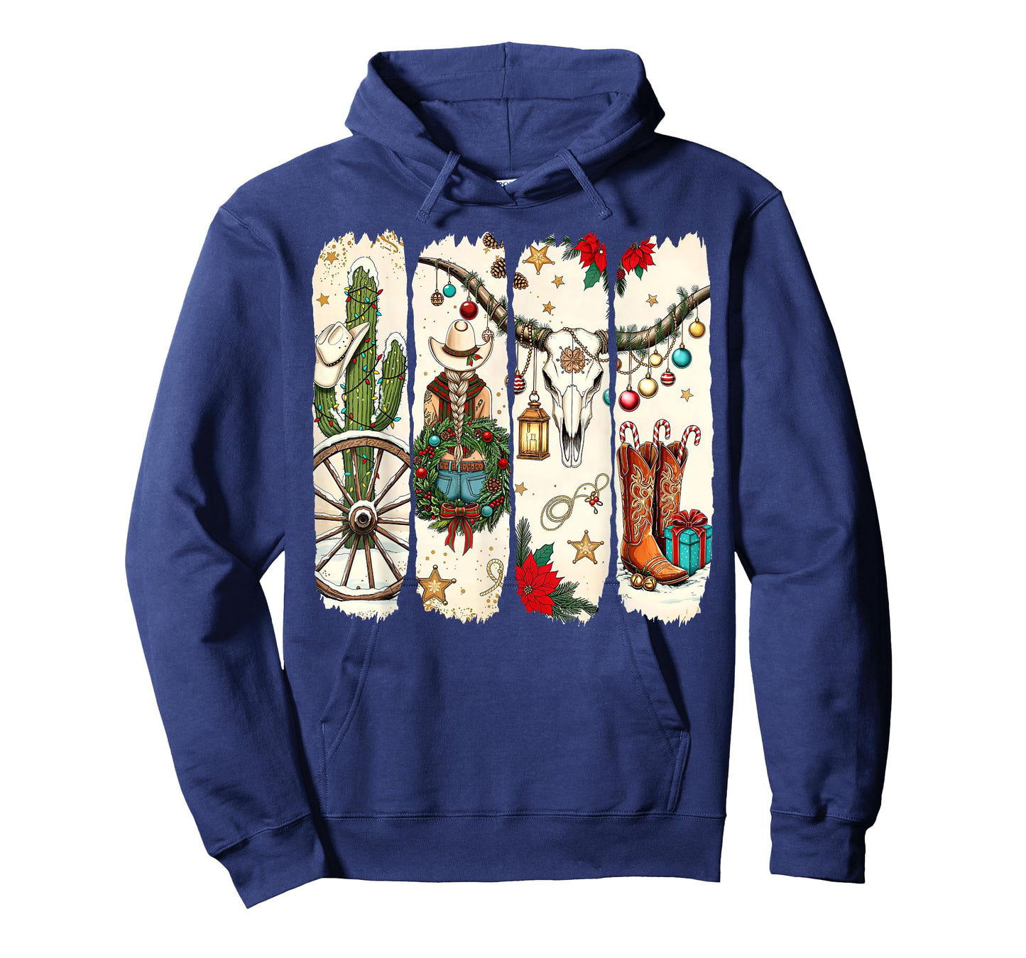Merry Christmas Holiday Western Cowboy Cactus Xmas Pajamas T-Shirt