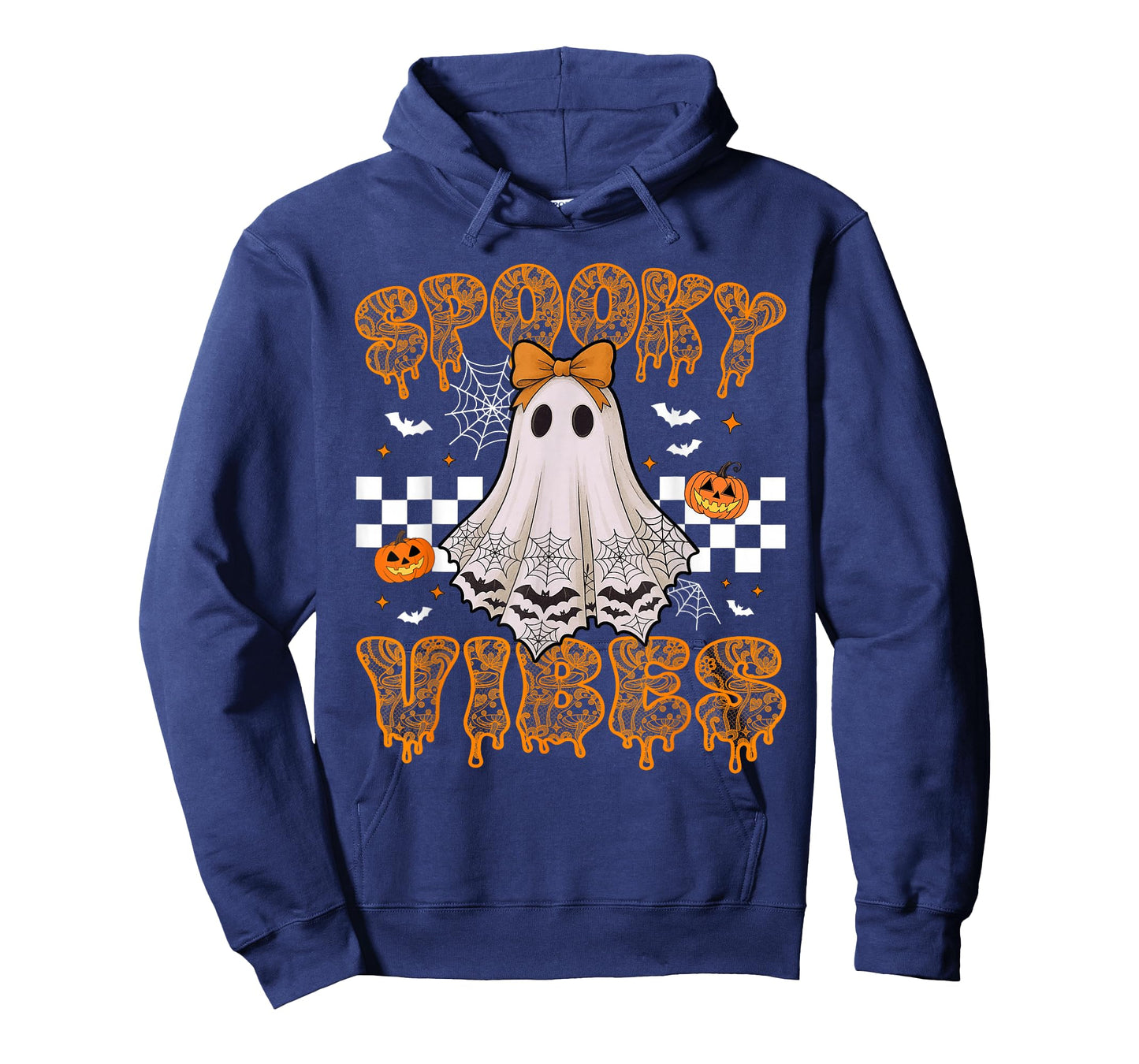 Spooky Vibes Ghost Retro Groovy Halloween Women Girls Kids T-Shirt