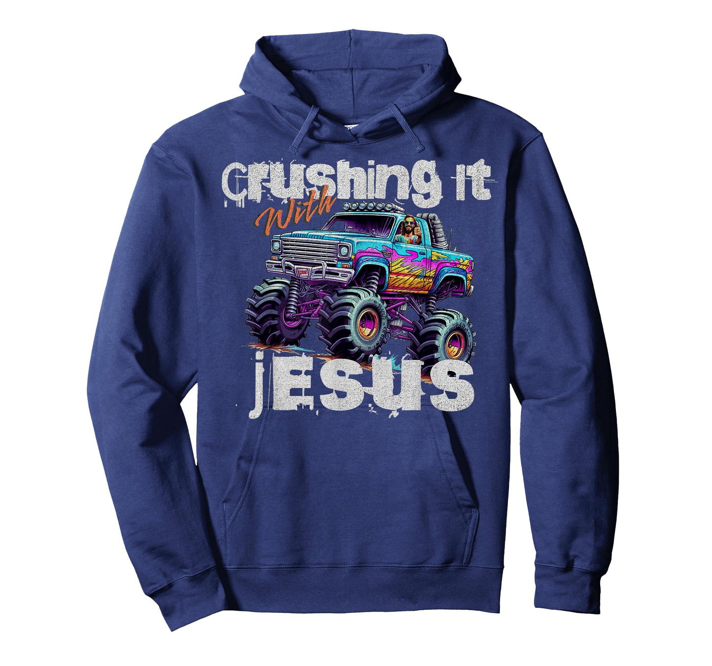 Crushing It With Jesus - Funny Christian Monster Truck Faith T-Shirt