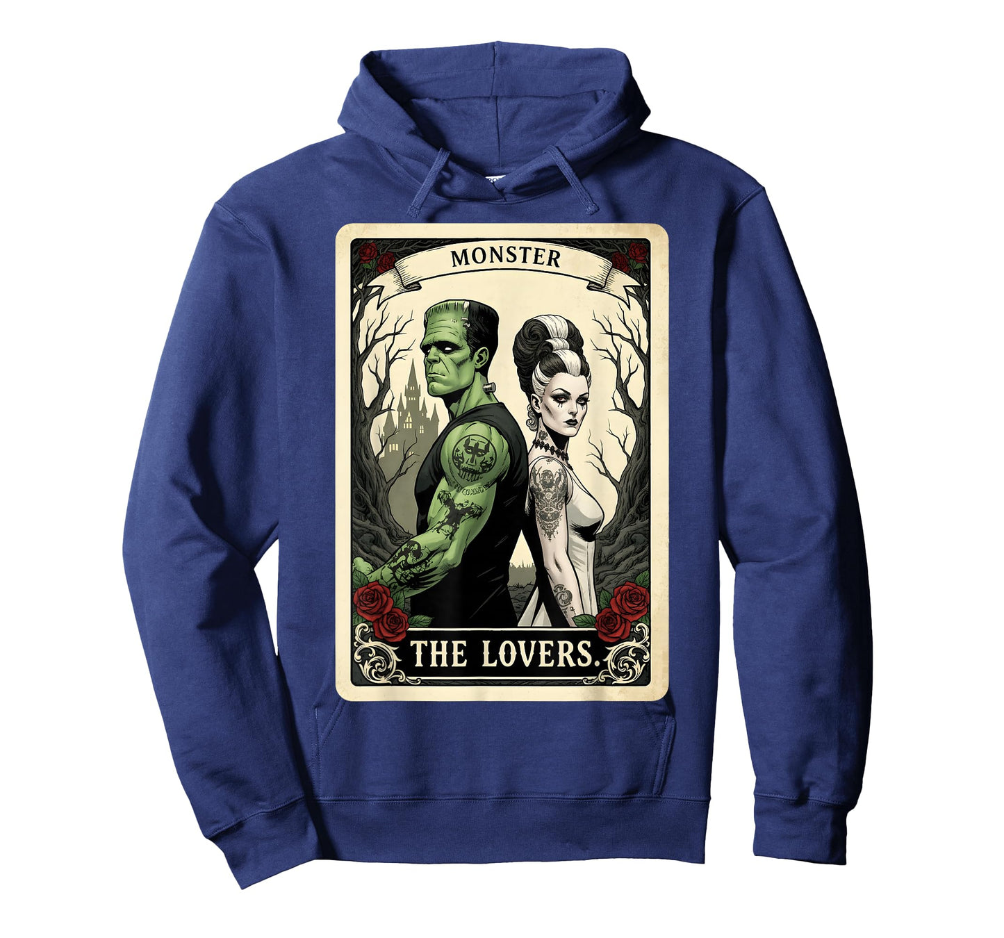 Spooky Romance Frankenstein The Lovers Tarot Halloween Vibe T-Shirt