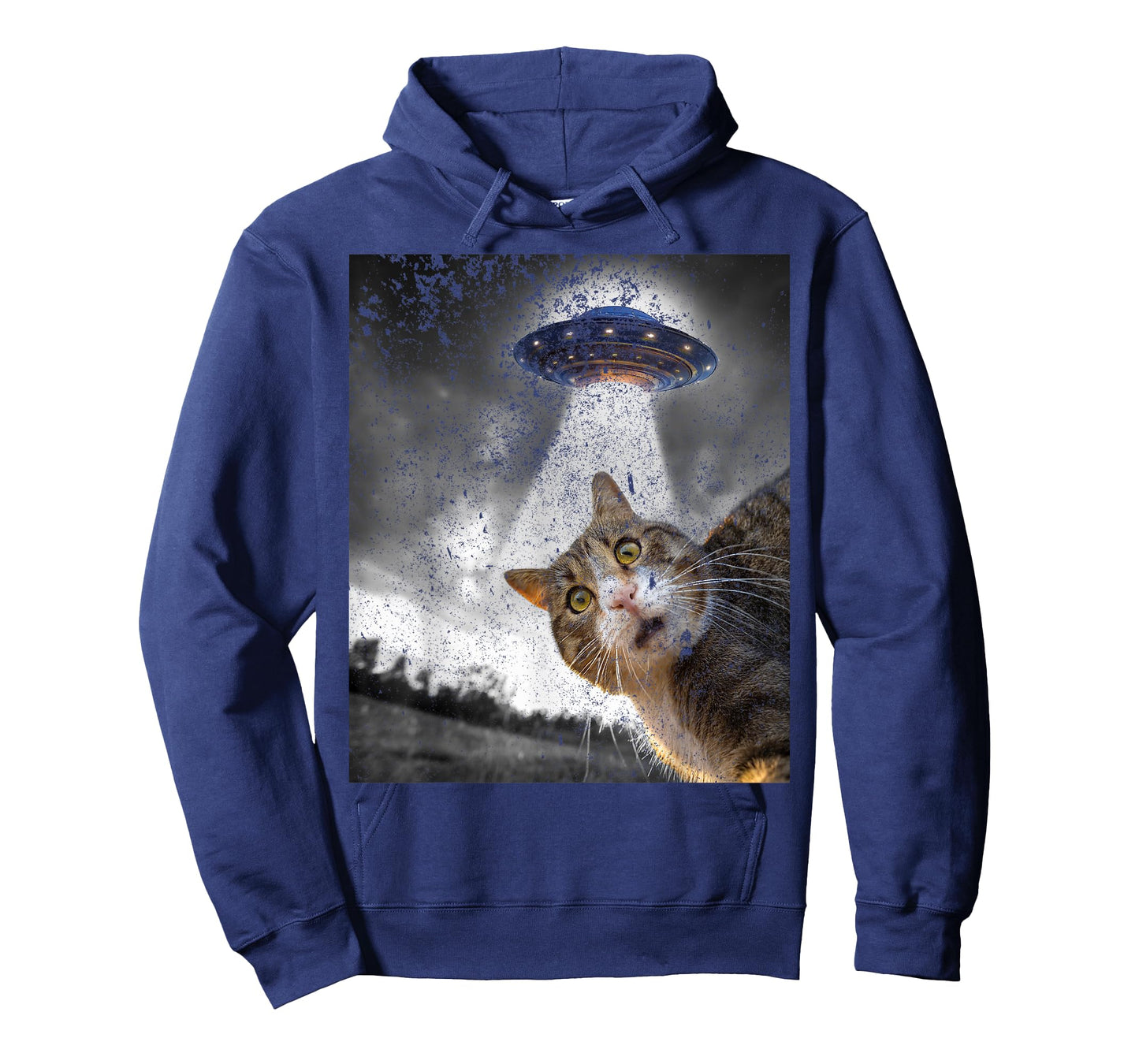 Funny Cat Selfie Alien UFO Ship Cat Lover Humor T-Shirt