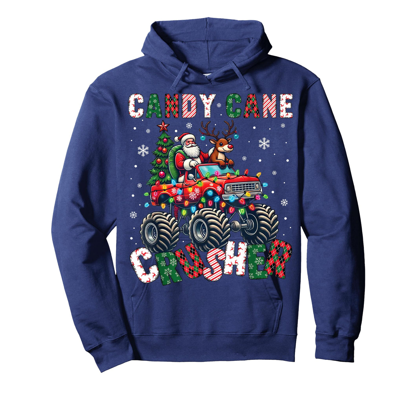 Christmas Candy Cane Crusher Xmas Monster Truck Toddler Boys T-Shirt