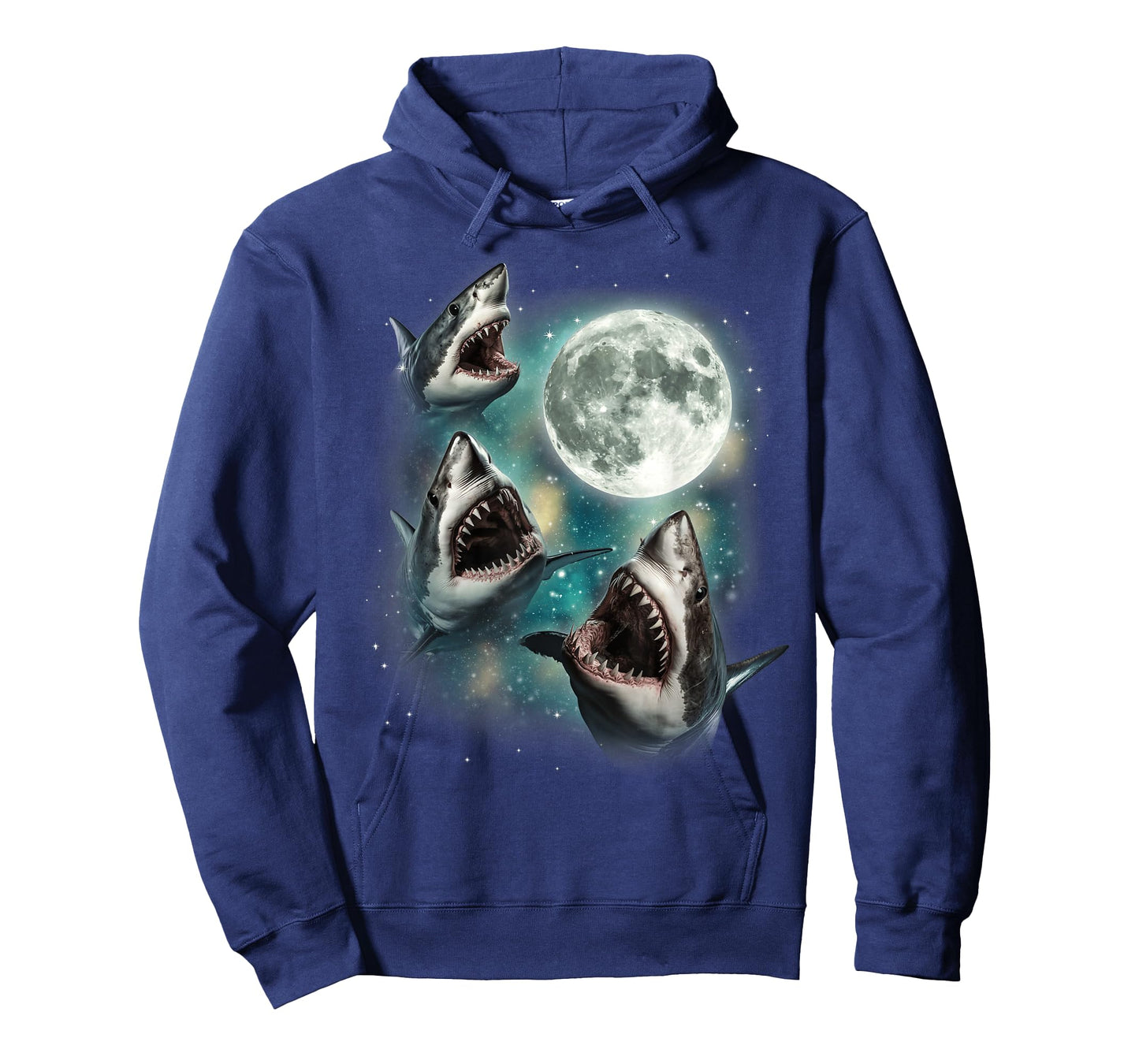 Three Shark Moon | 3 Great Whites Howling Wolfs Moon Parody T-Shirt