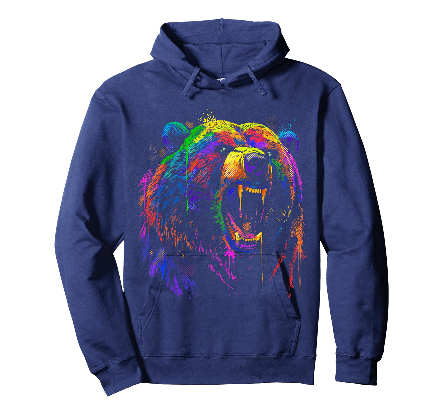 Rainbow Bear Shirt Vivid Vibrant Colorful Grizzly Bear Head T-Shirt