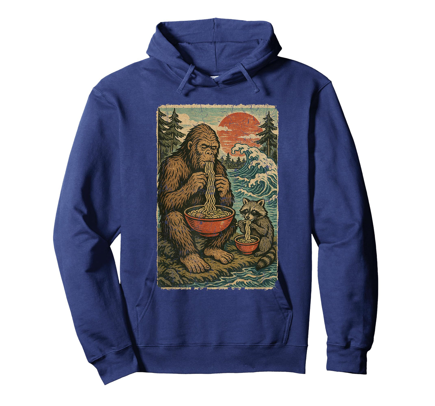 Anime Bigfoot Racoon Eating Ramen Funny Japanese Manga T-Shirt
