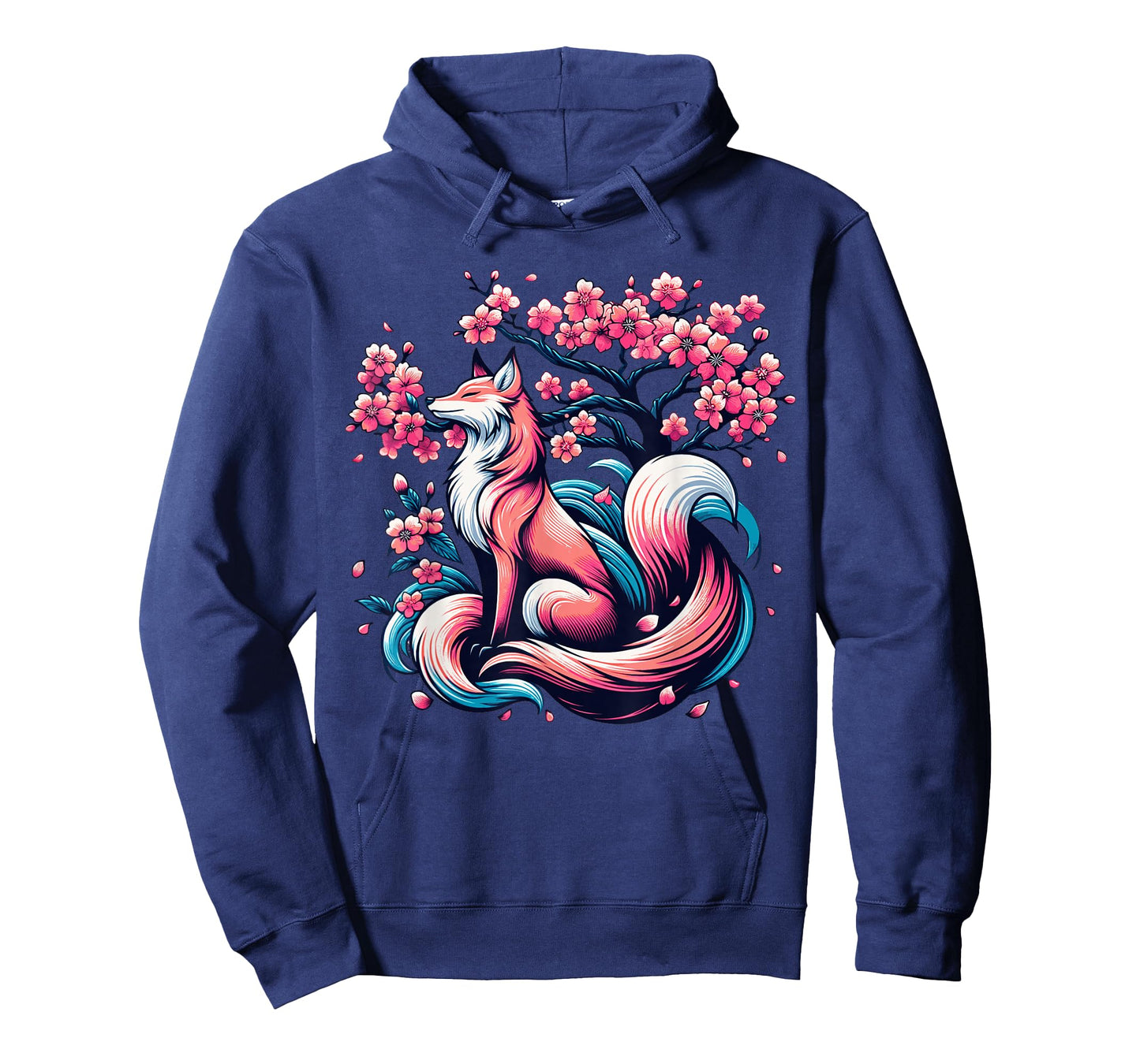 Fox Japanese Nine Tailed Fox Cherry Blossom Flowers T-Shirt