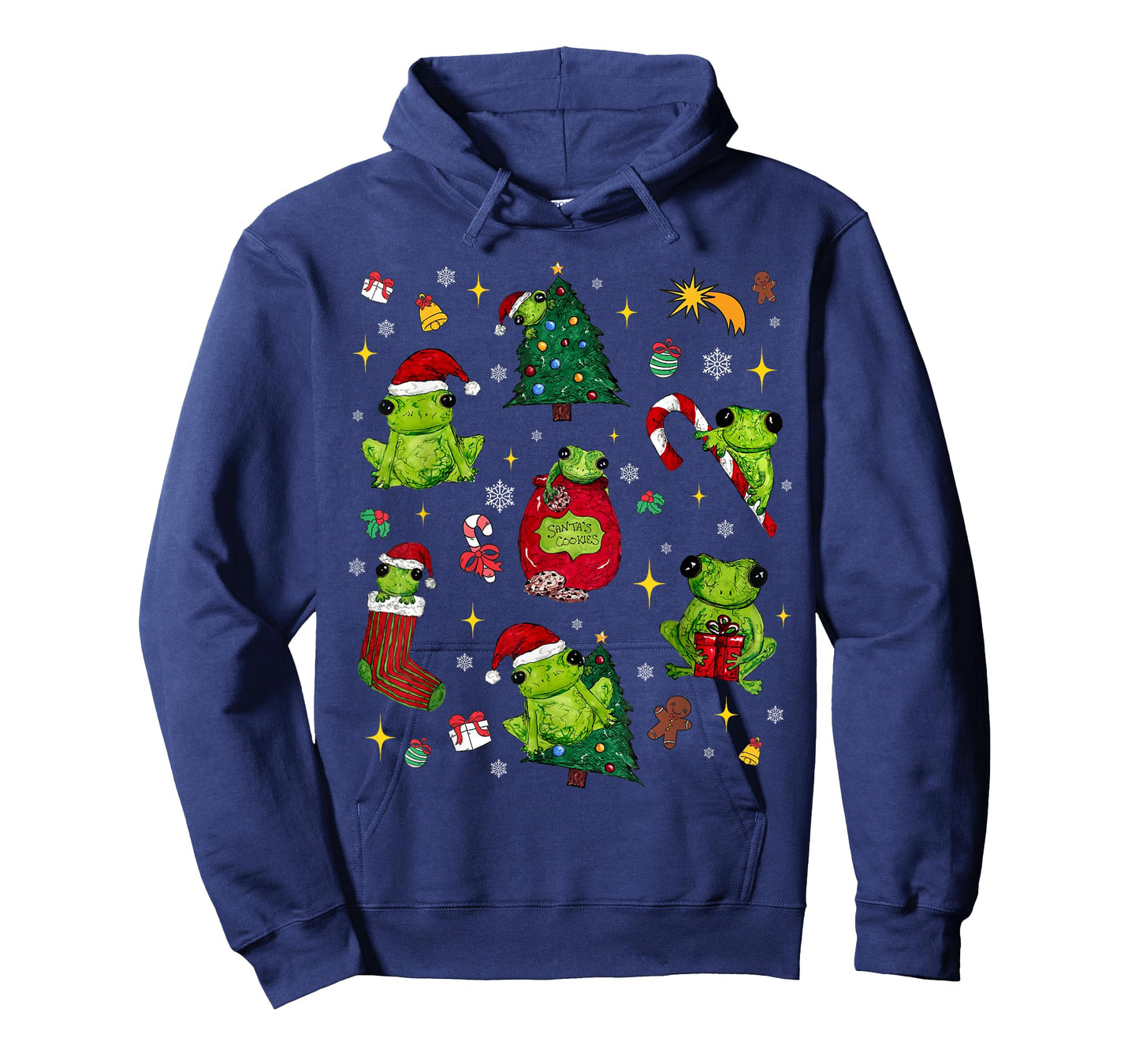 Frog Christmas Jolly Xmas Tree Lights Candy Cane Funny T-Shirt