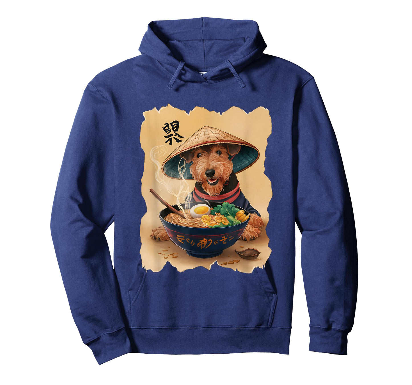 Men Woman Kawaii Eating Ramen Japanese Airedale Terrier T-Shirt