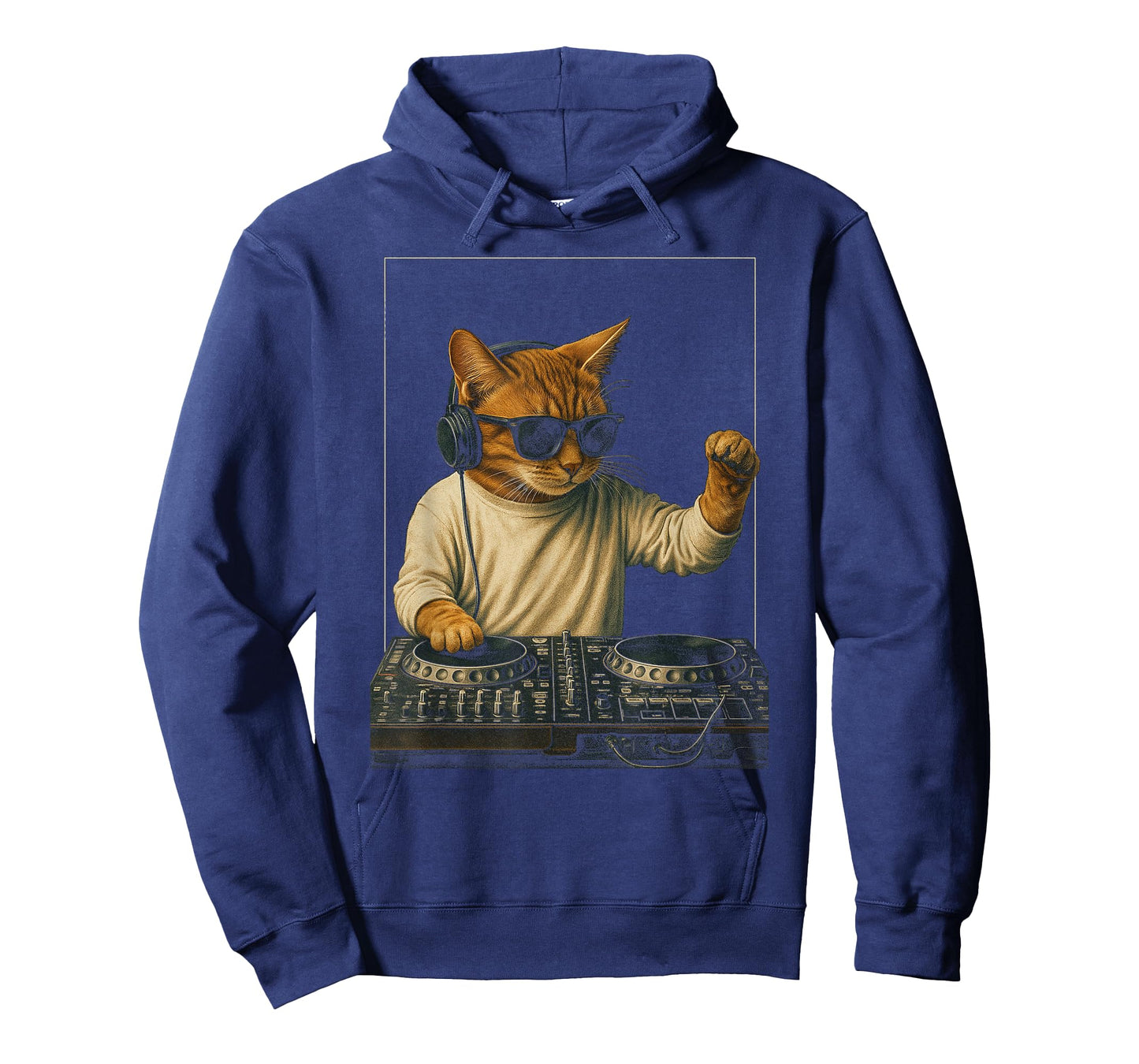 Vintage Orange Tabby Cat Playing Music Cat Lovers DJ Lovers T-Shirt