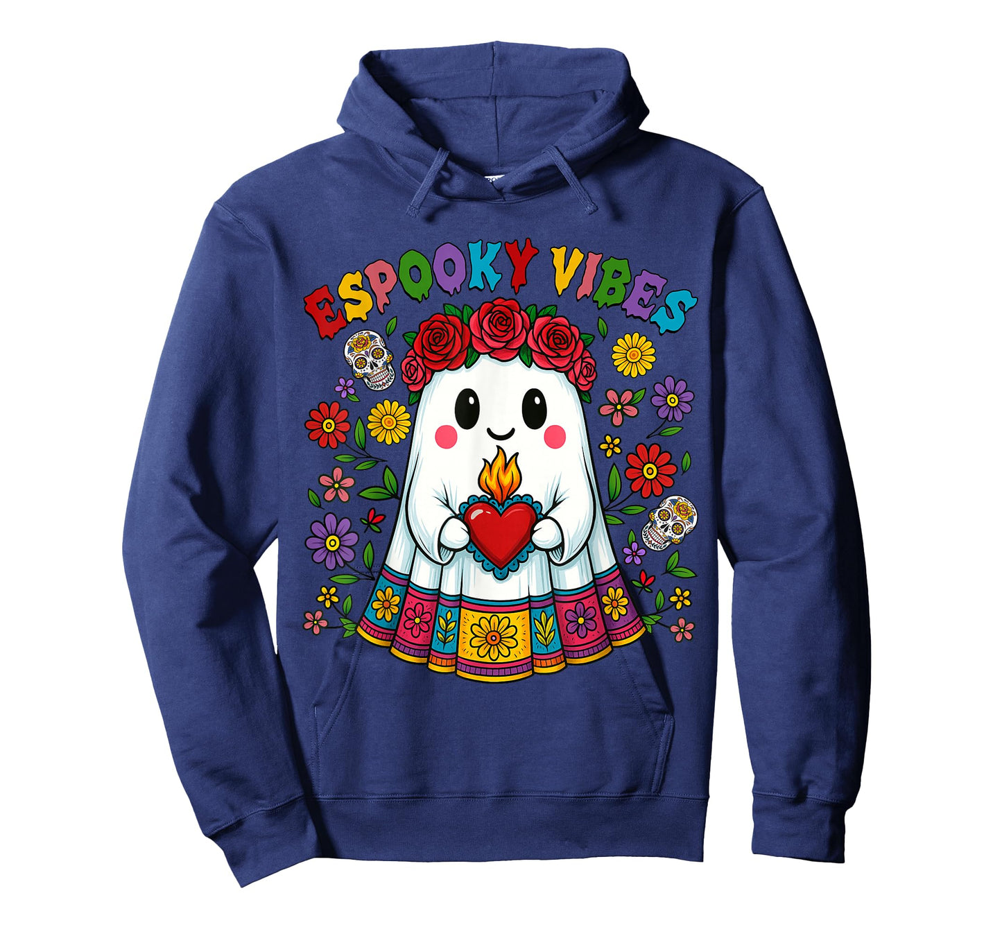 Espooky Vibes Halloween Mexican Concha Ghost Day of The Dead T-Shirt