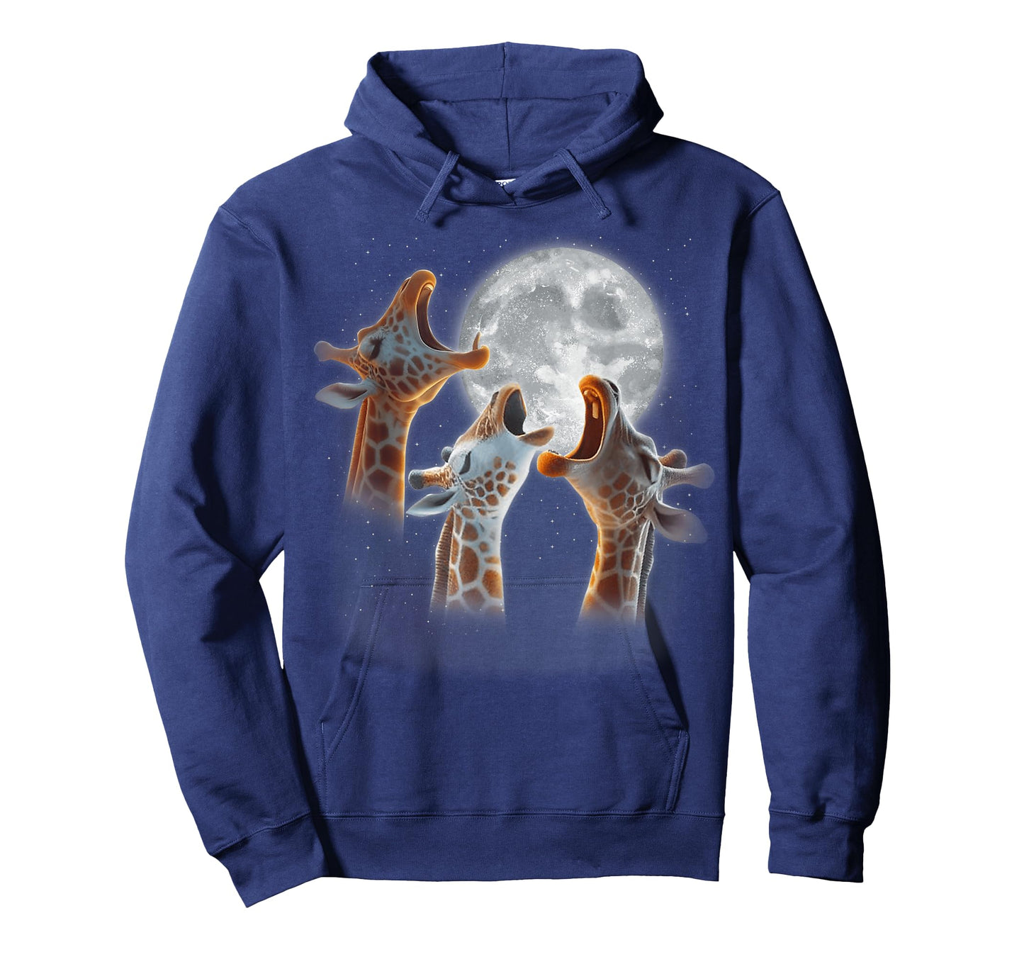 3 Giraffes Howling At The Moon Funny Giraffe Animal Lover T-Shirt