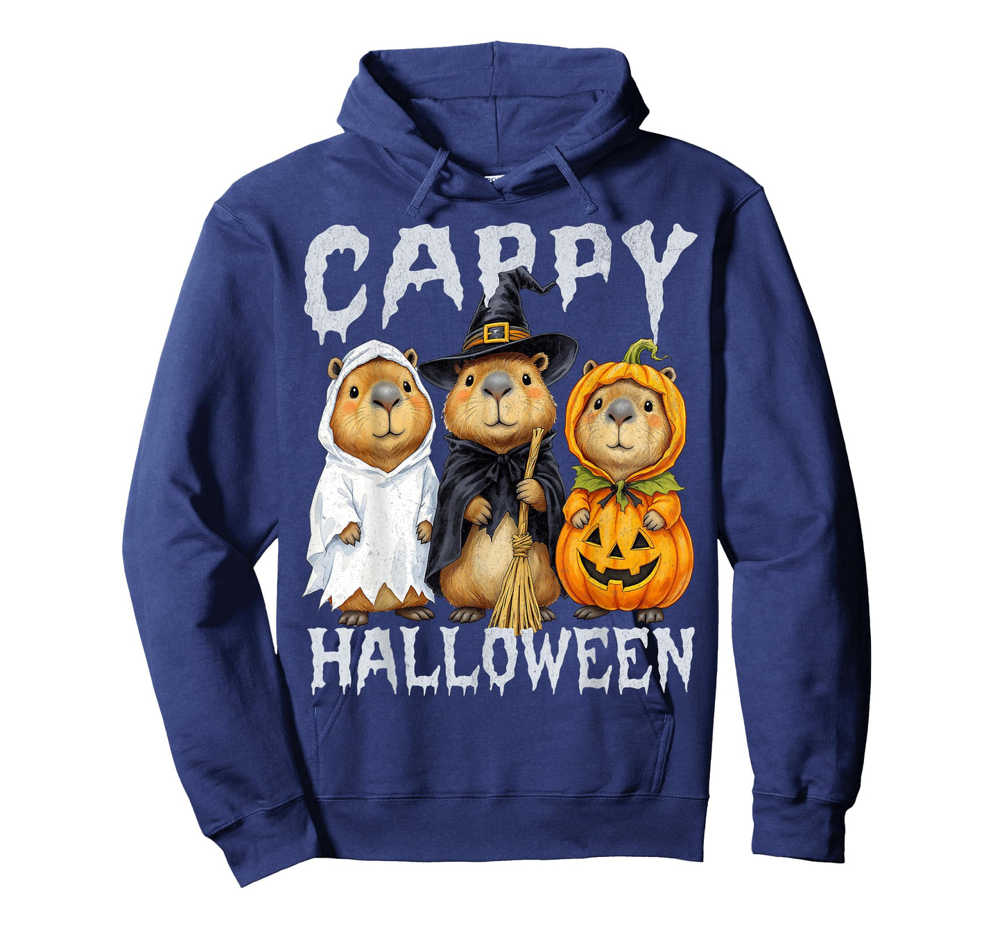 Cappy Halloween Funny Capybara Ghost Witch Pumpkin Spooky T-Shirt
