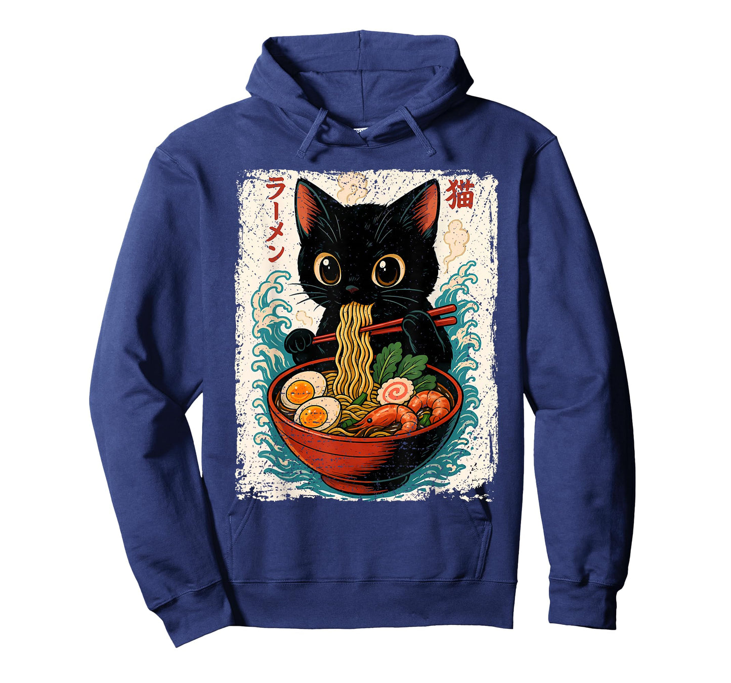 Kawaii Cat Eating Ramen Anime Japanese Noodles Cat Lover T-Shirt