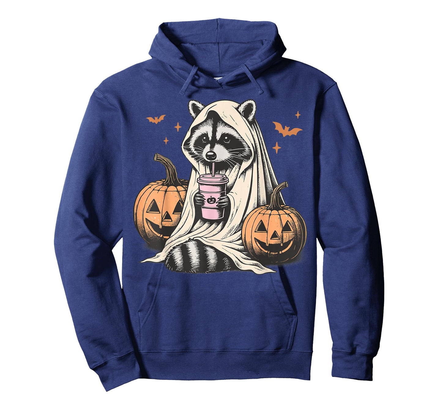 Cute Ghost Pumpkin Halloween Raccoon Costume Raccoon Lovers T-Shirt