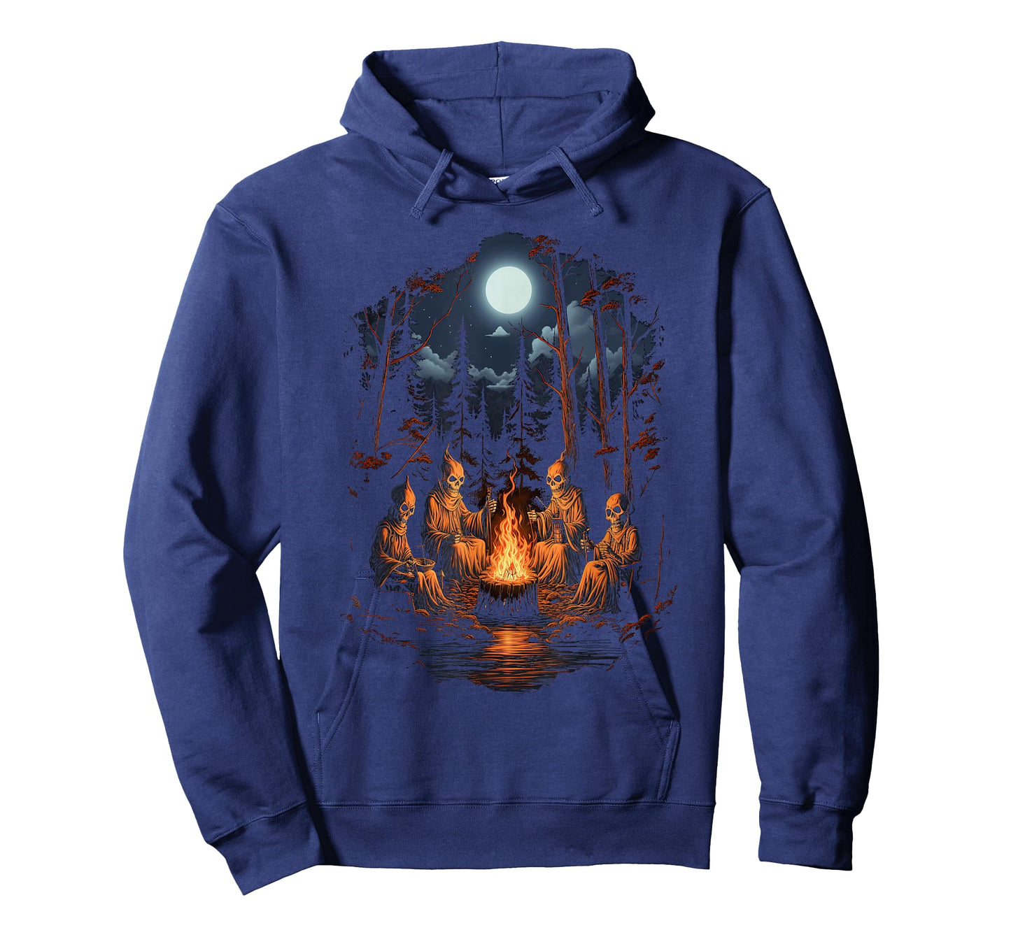 Vintage Ghost and Skeleton by Fire Camping Gothic Halloween T-Shirt