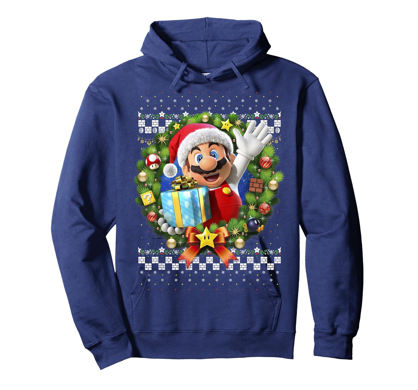 Super Mario Christmas Ugly Sweater Mario Present T-Shirt