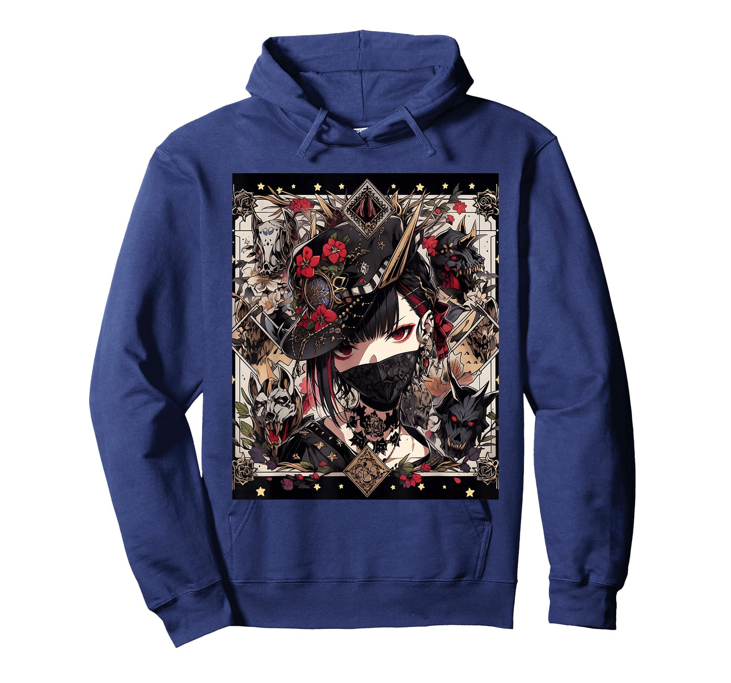 Veiled Mystery: Japanese Young Gothic Girl in a Mask T-Shirt
