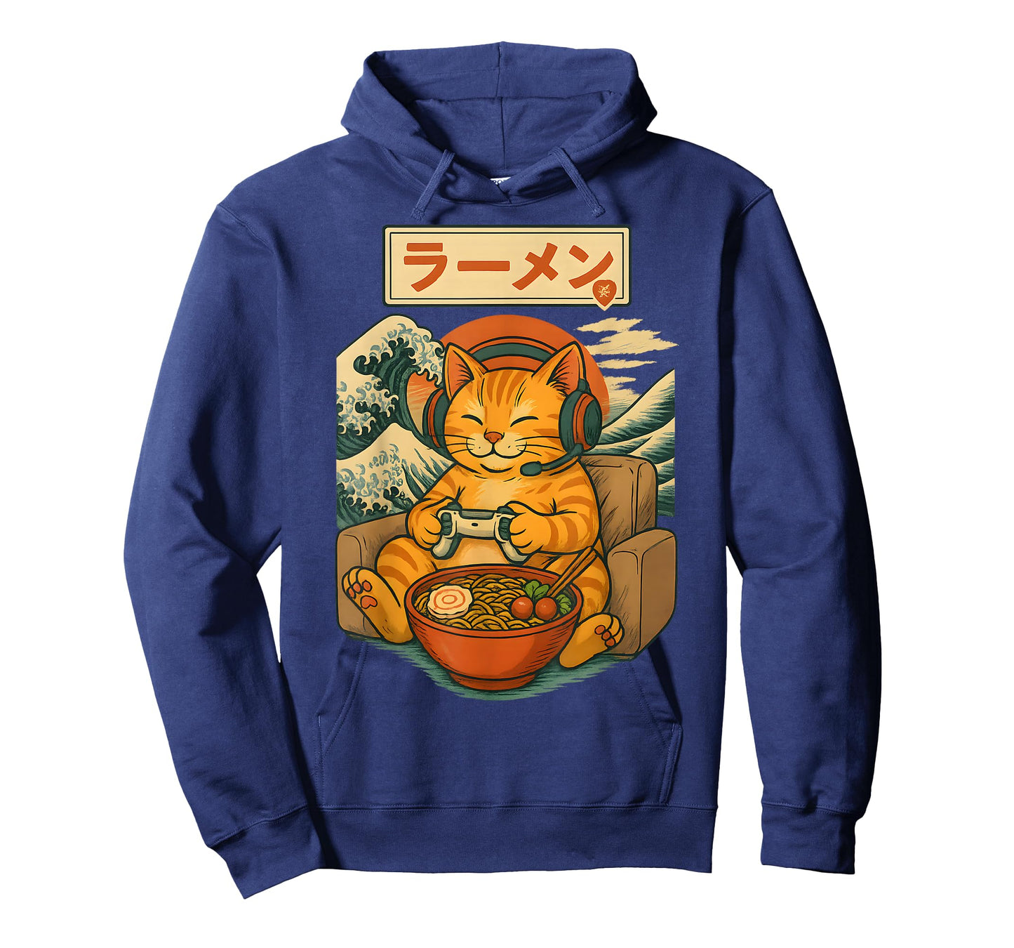 Cute Kawaii Gamer Cat Funny Ramen Japanese Cat Gaming T-Shirt
