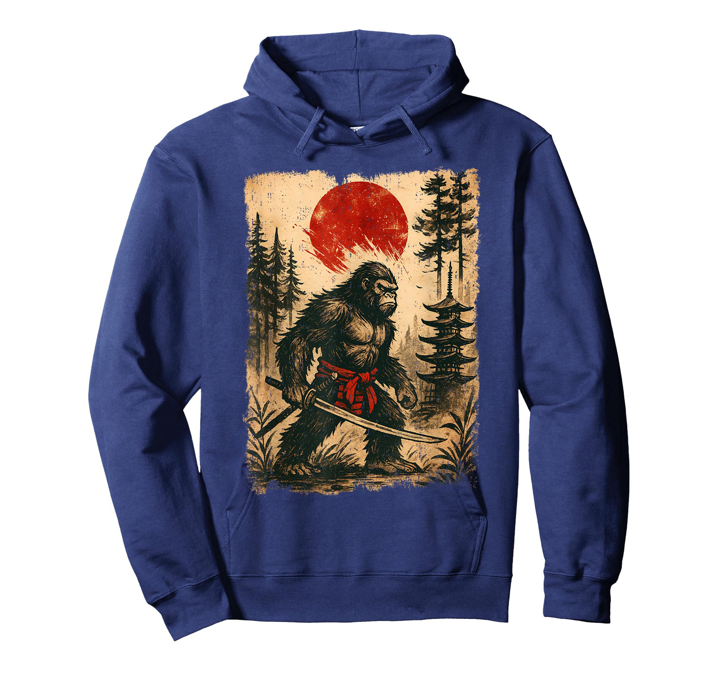 Funny Samurai Bigfoot Japanese Vintage Sasquatch Ukiyo-e T-Shirt