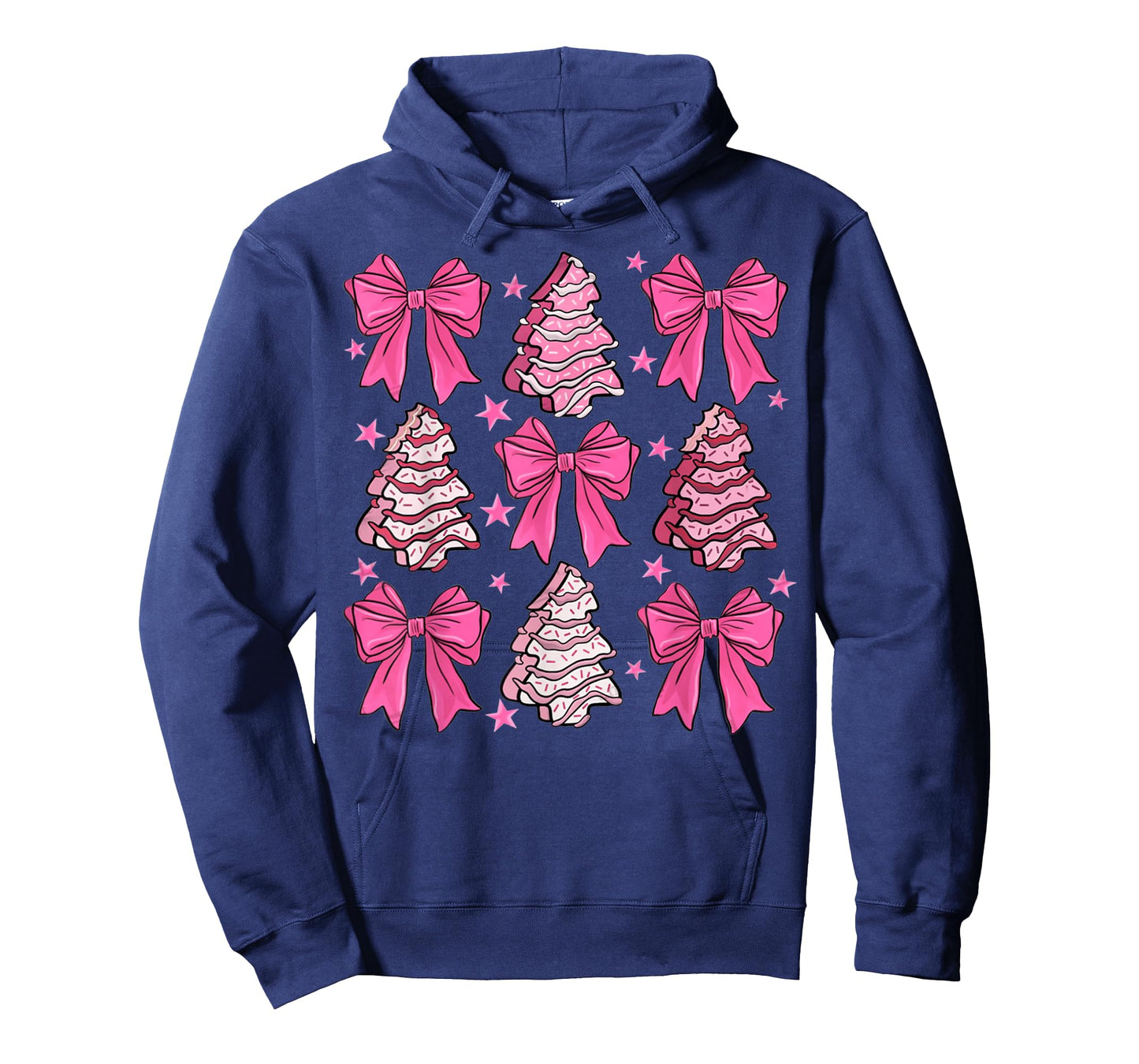 Coquette Bow Tree Cake Candy Cane Merry Christmas Women Girl T-Shirt