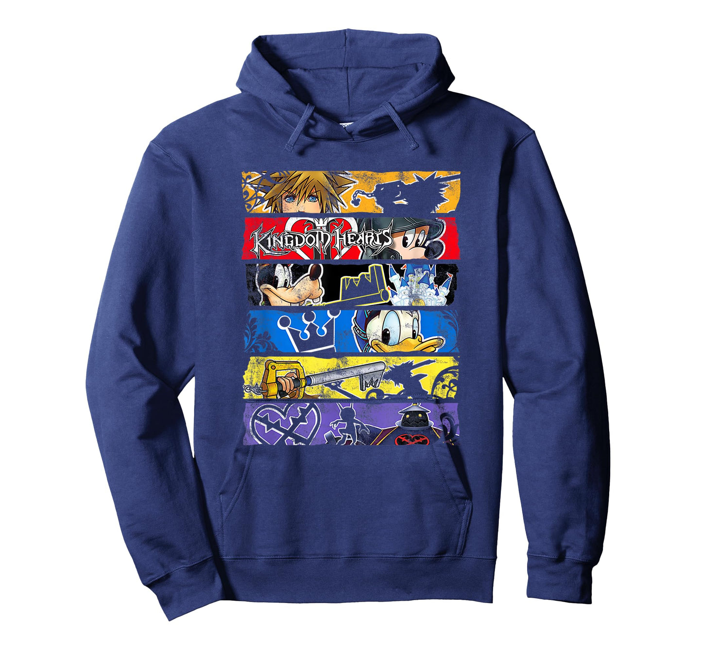 Disney Kingdom Hearts Epic Character Panels Distressed Logo T-Shirt