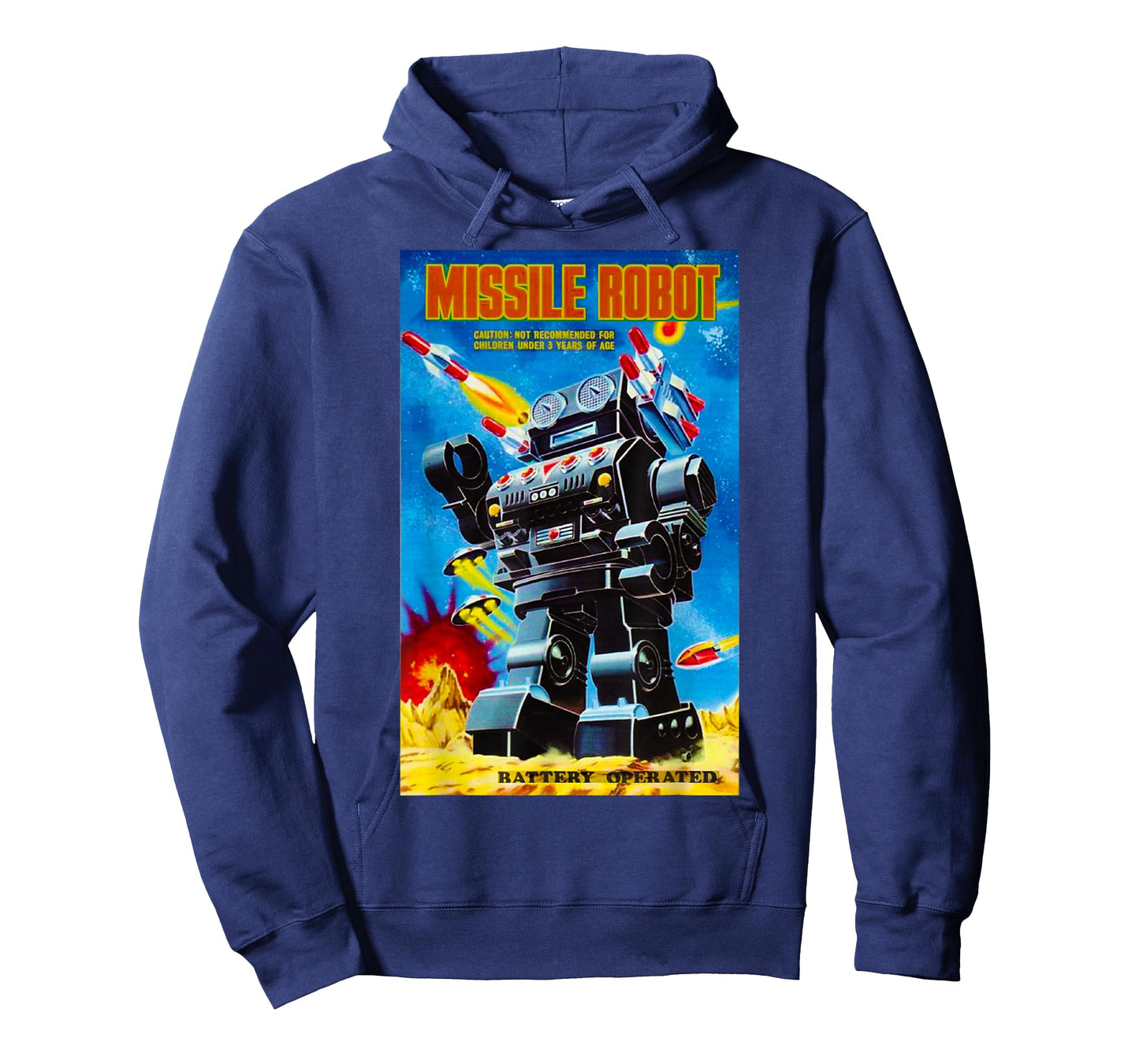 Vintage Graphics Missile Robot Retro Old American USA Toy T-Shirt Small
