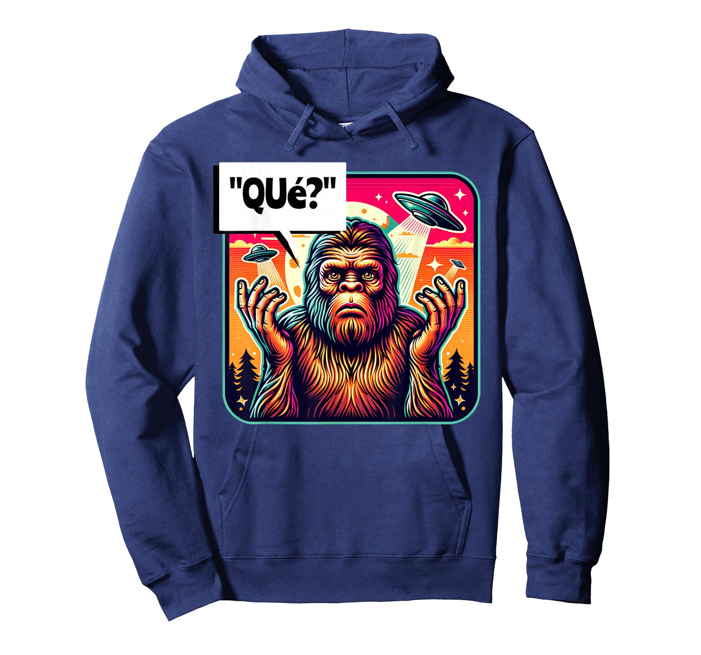"Que?" What? Funny Spanish Bigfoot Looking For Some People T-Shirt