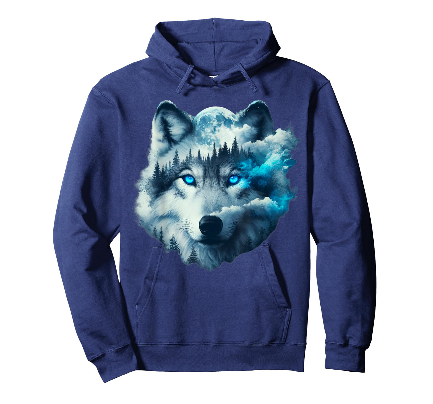 Surreal Double Exposure Art Moon Mist Wolf T-Shirt