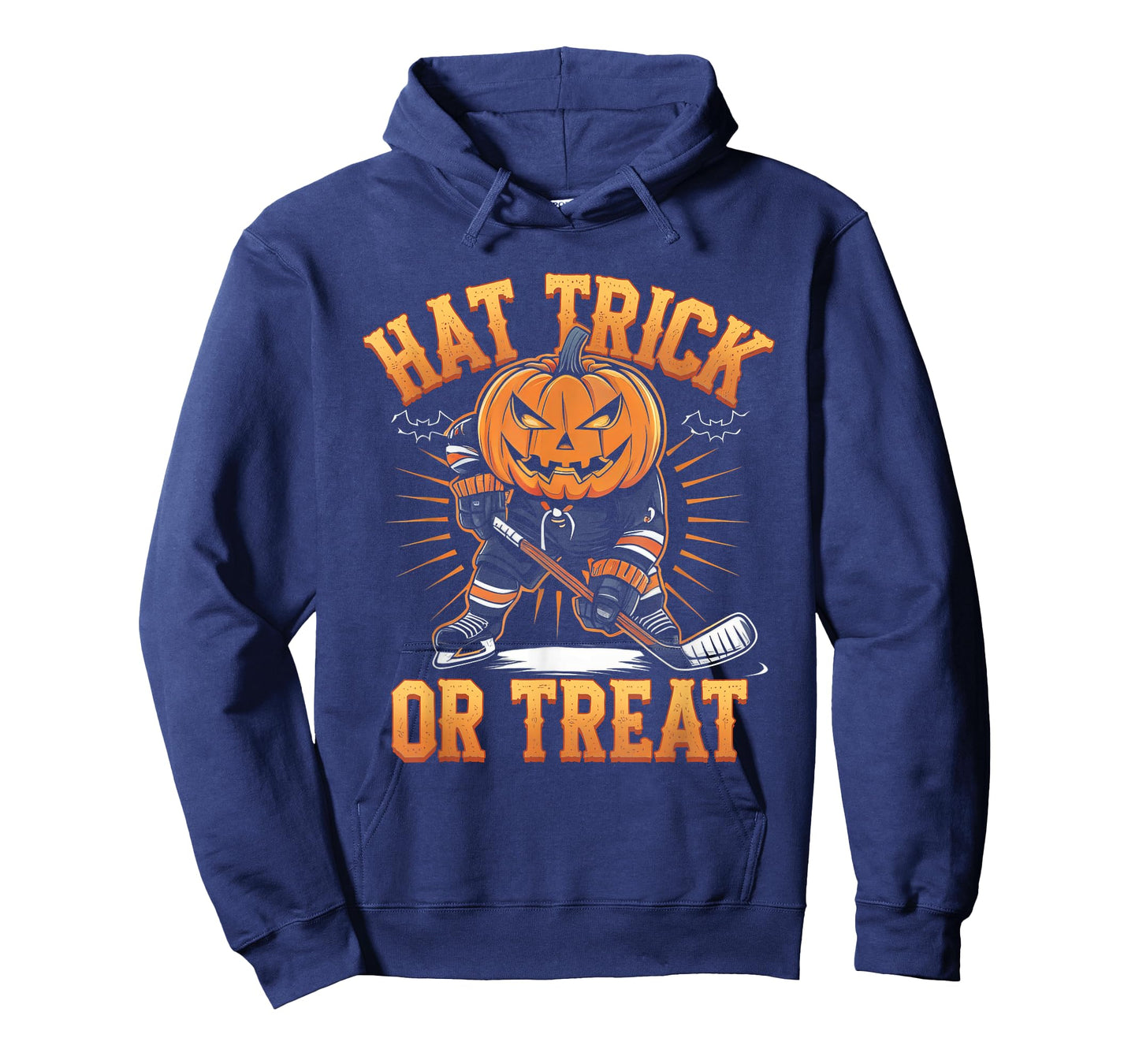 Halloween Hat Tricks Or Treat Ice Hockey Player Pumpkin Head T-Shirt
