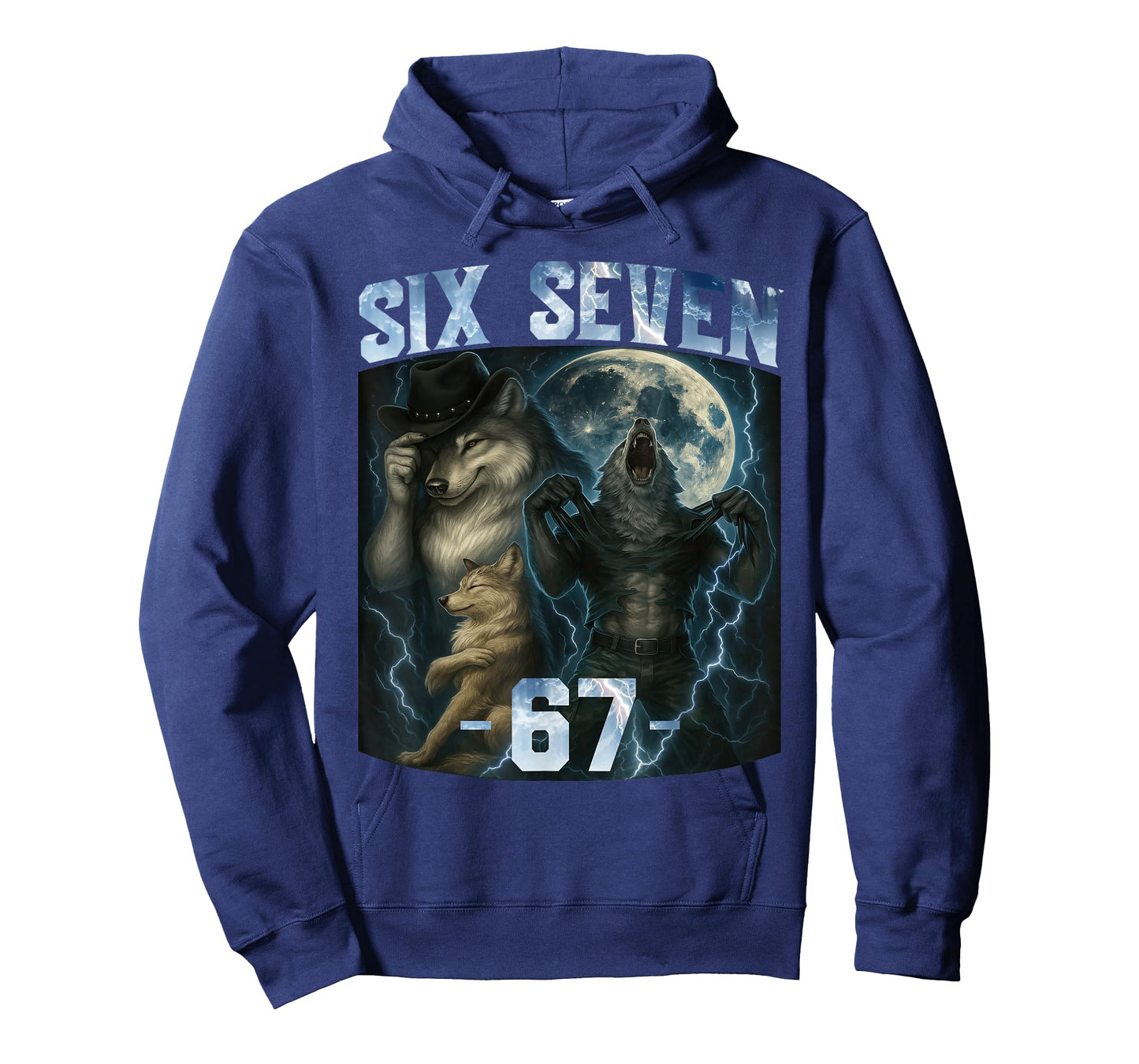67 Alpha Wolf Meme Funny Graphic Tee Six Seven Humor Gen Z T-Shirt