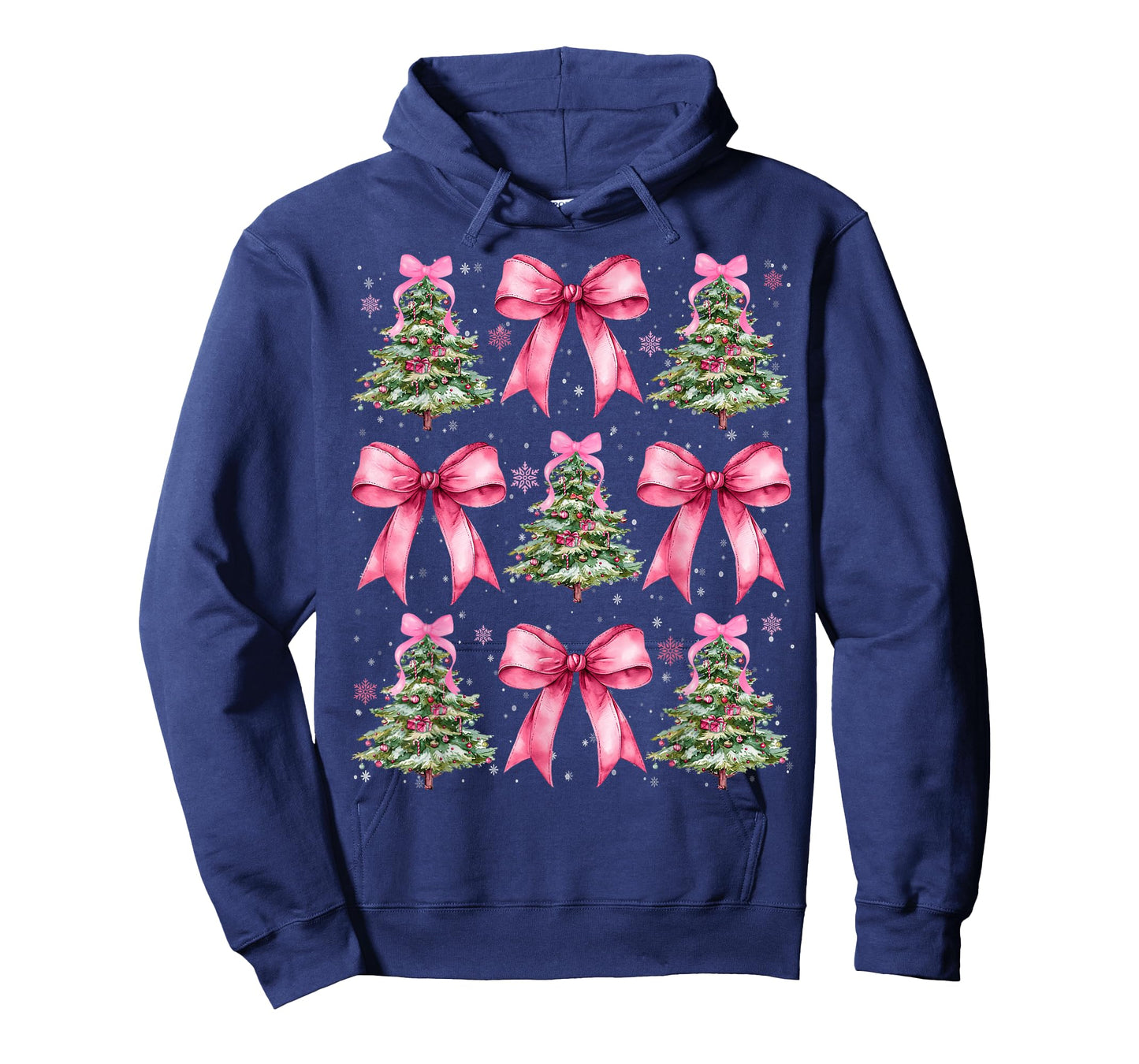 Pink Coquette Bow Xmas Holiday Christmas Tree Girl Women T-Shirt