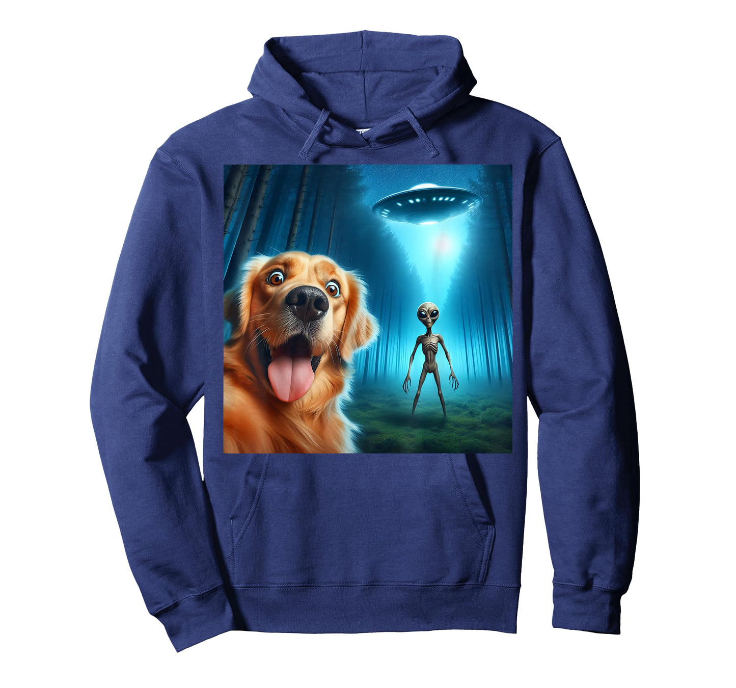 Golden retriever Selfie alien UFO funny T-Shirt