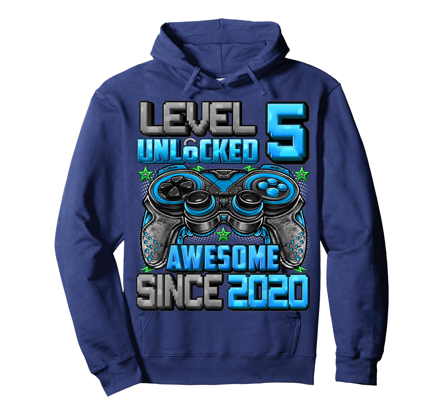 Level 5 Unlocked Awesome Since 2020 5th Birthday Gaming T-Shirt