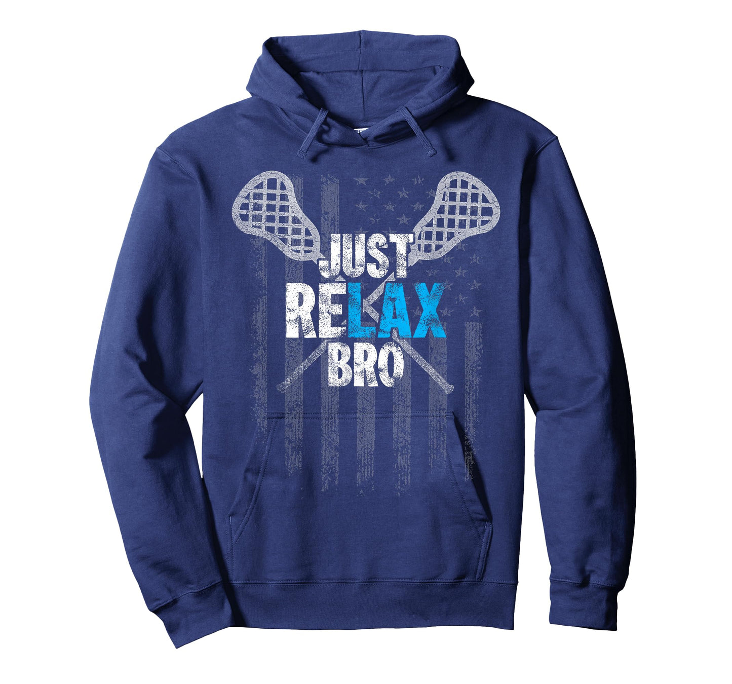 Just Relax Bro Lacrosse Sticks Distressed American Flag T-Shirt