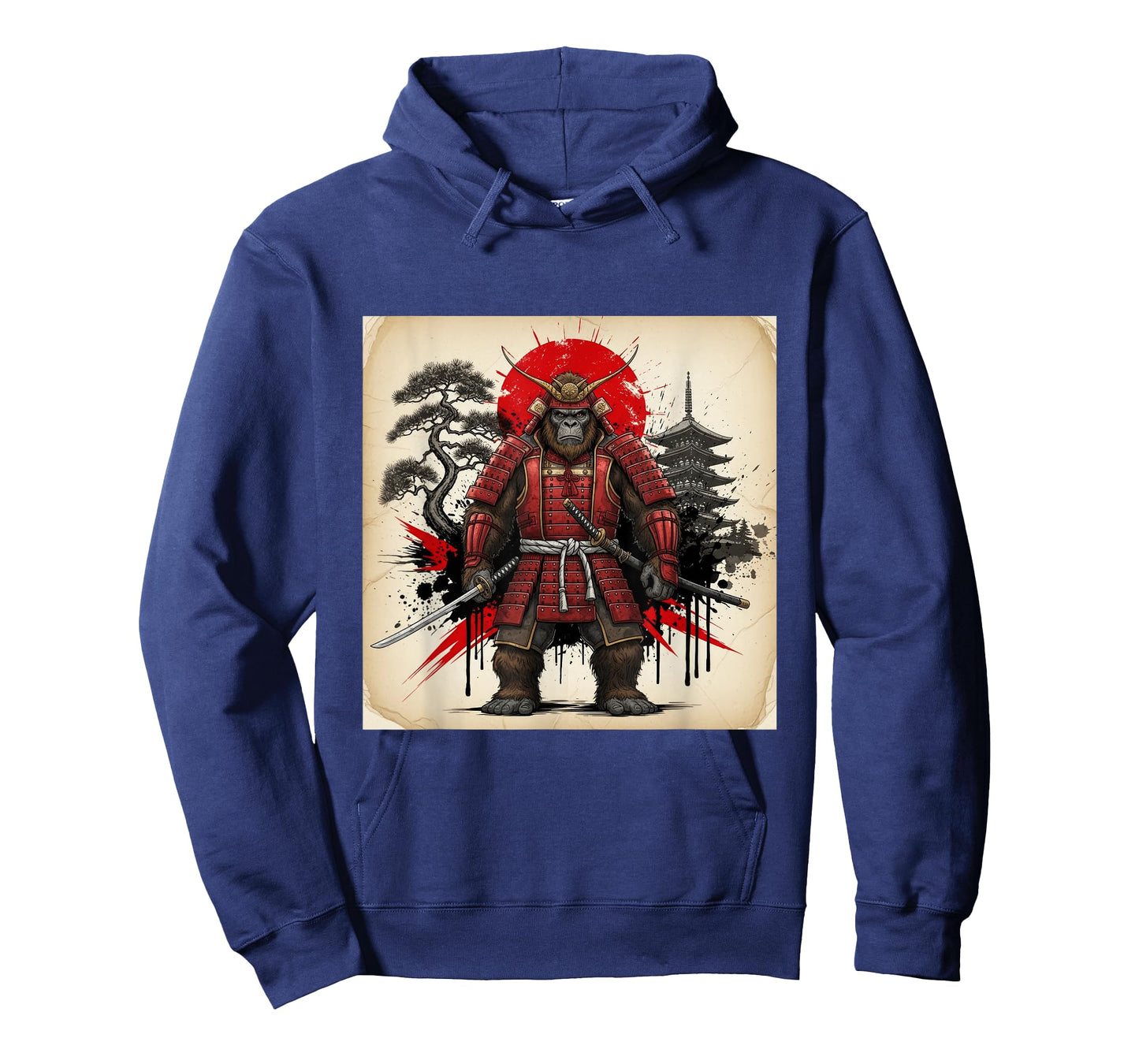 Samurai Bigfoot Warrior Dark Japanese Mythology Art T-Shirt