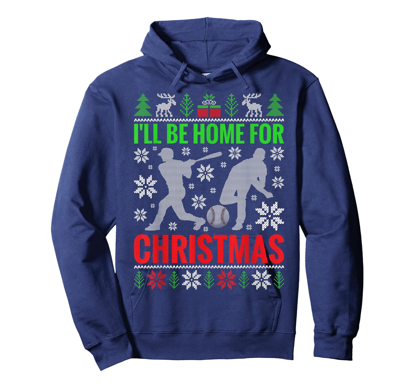 I'll Be Home for Christmas Baseball Funny Xmas T-Shirt