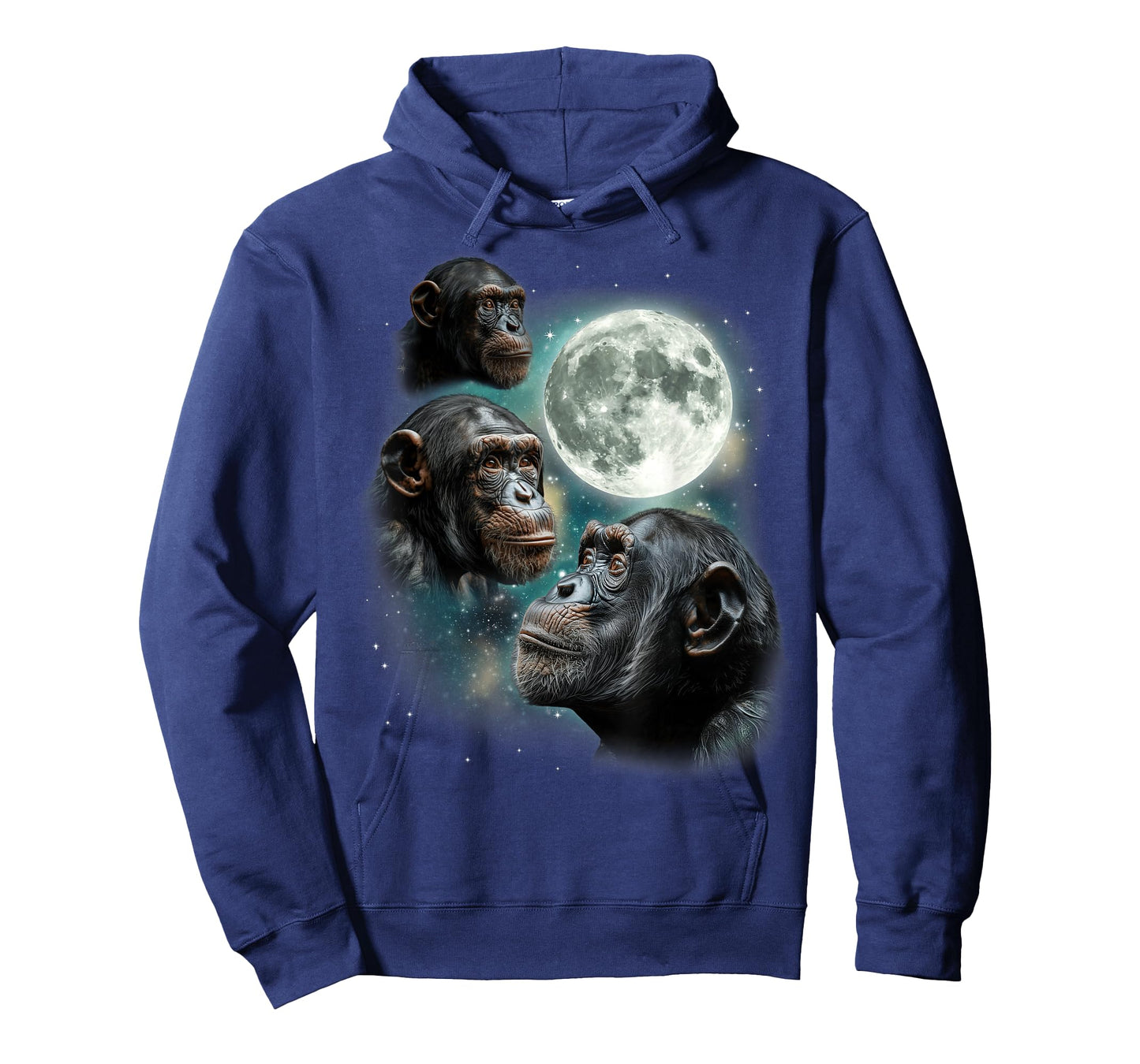Three Chimpanzee Moon | Funny 3 Chimps Howling Parody Meme T-Shirt