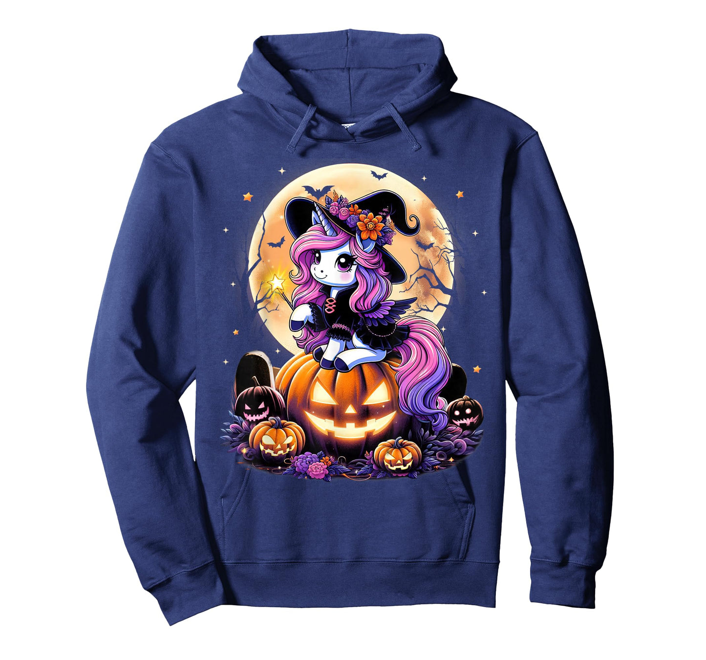 Cute Unicorn Witch Pumpkin Halloween Shirts Girls Daughter T-Shirt