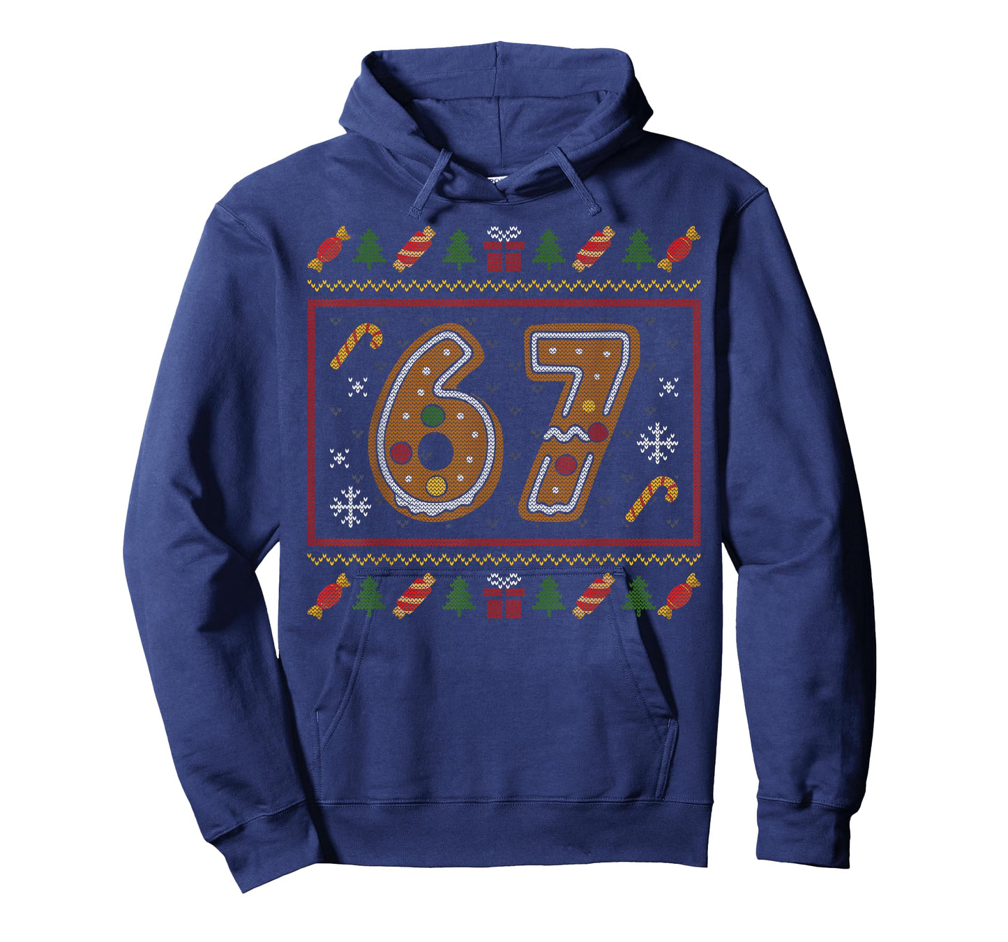 67 Meme Candy Cane Gingerbread Christmas Ugly Sweater Xmas T-Shirt